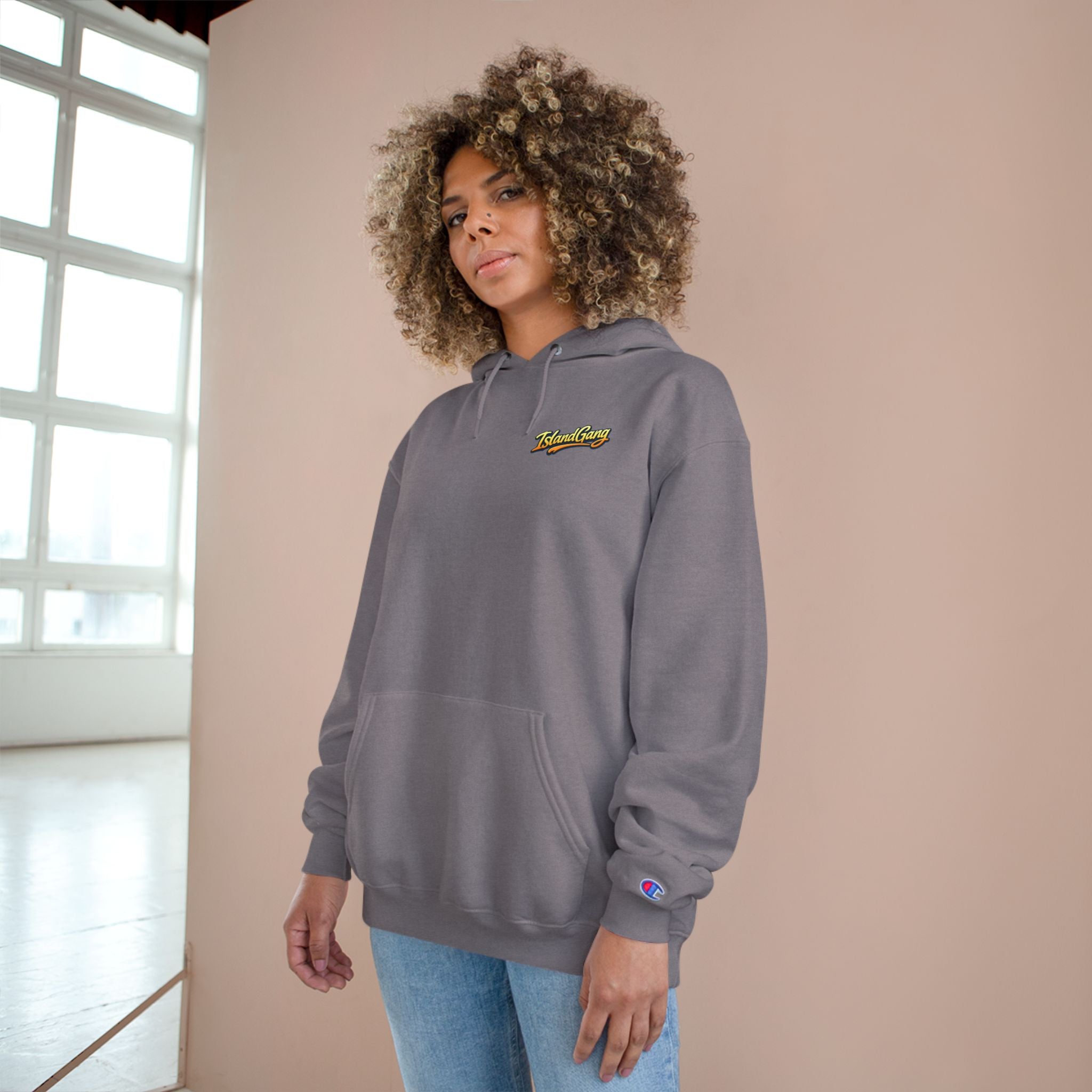 Island Joy Hoodie — Tropical Sunset Lips Graphic Champion Hoodie
