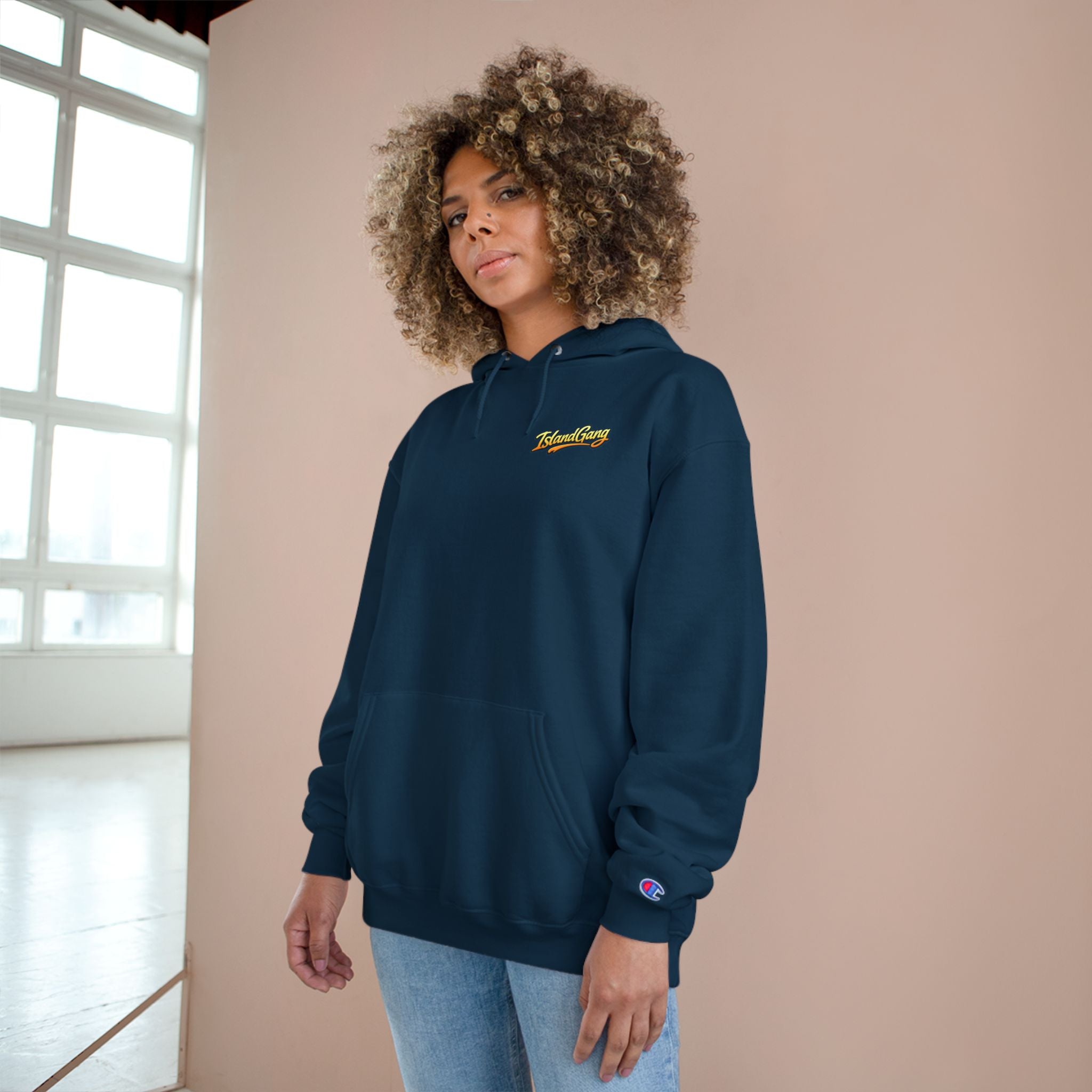 Island Joy Hoodie — Tropical Sunset Lips Graphic Champion Hoodie