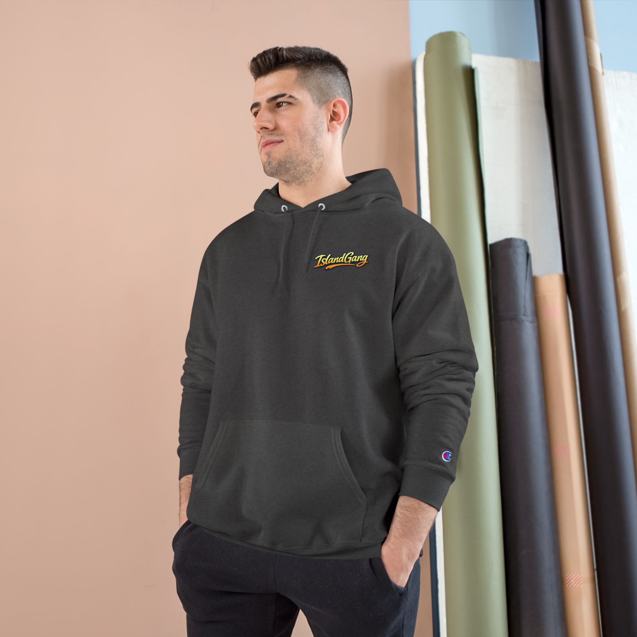 Island Joy Hoodie — Tropical Sunset Lips Graphic Champion Hoodie