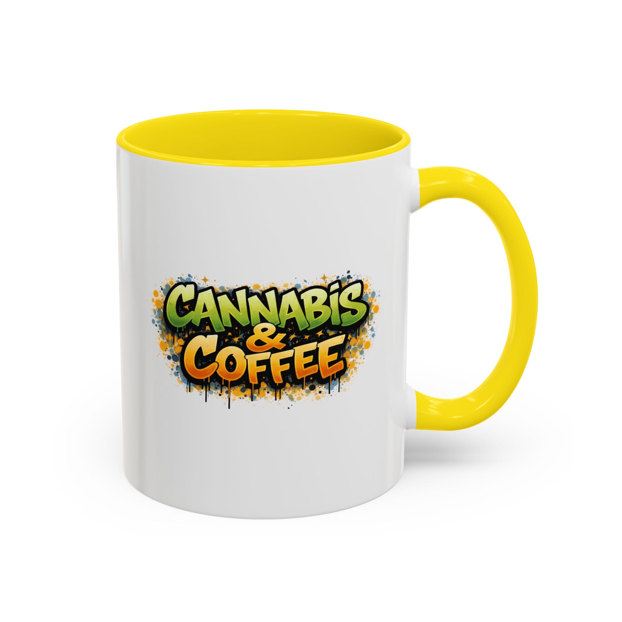 Cannabis & Coffee Accent Mug — 11/15oz Ceramic Coffee Mug