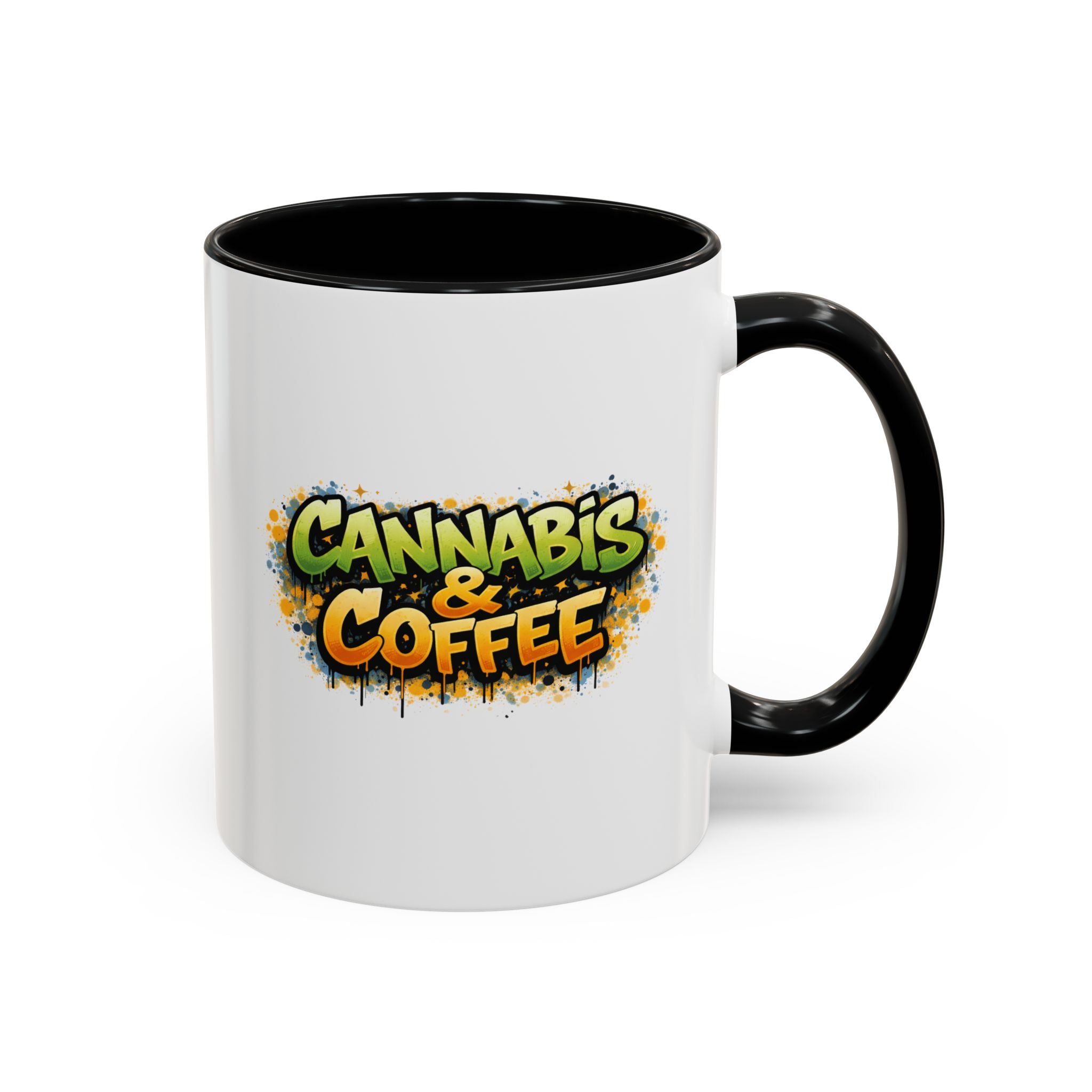 Cannabis & Coffee Accent Mug — 11/15oz Ceramic Coffee Mug