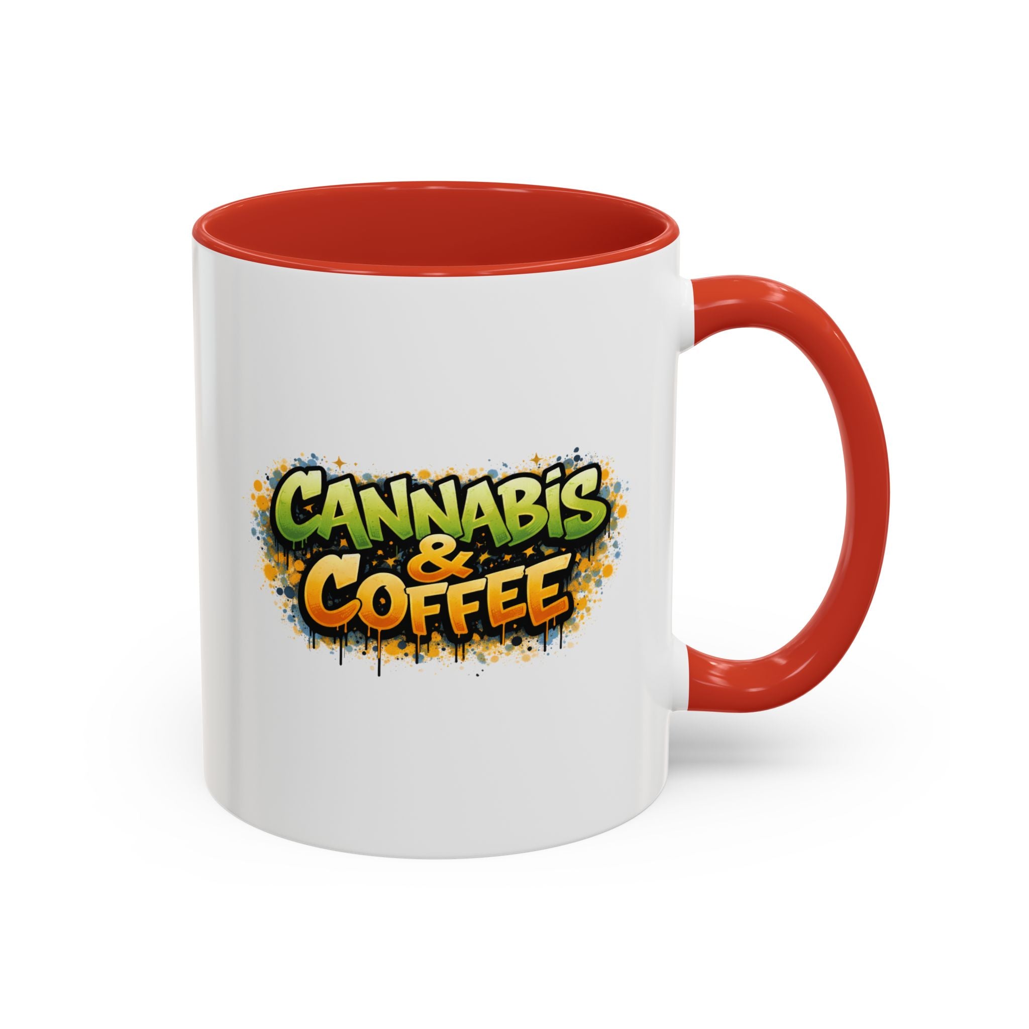 Cannabis & Coffee Accent Mug — 11/15oz Ceramic Coffee Mug