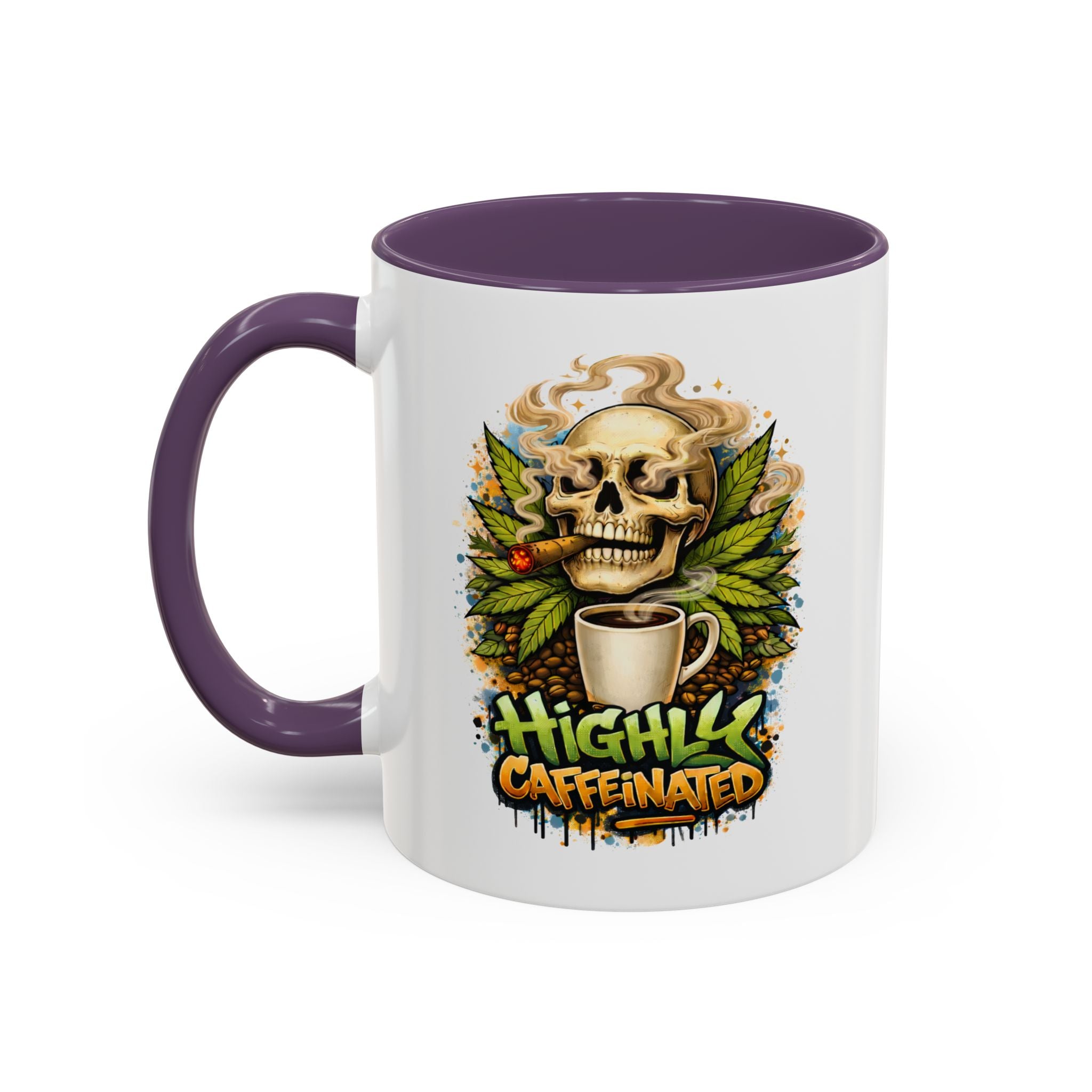 Cannabis & Coffee Accent Mug — 11/15oz Ceramic Coffee Mug