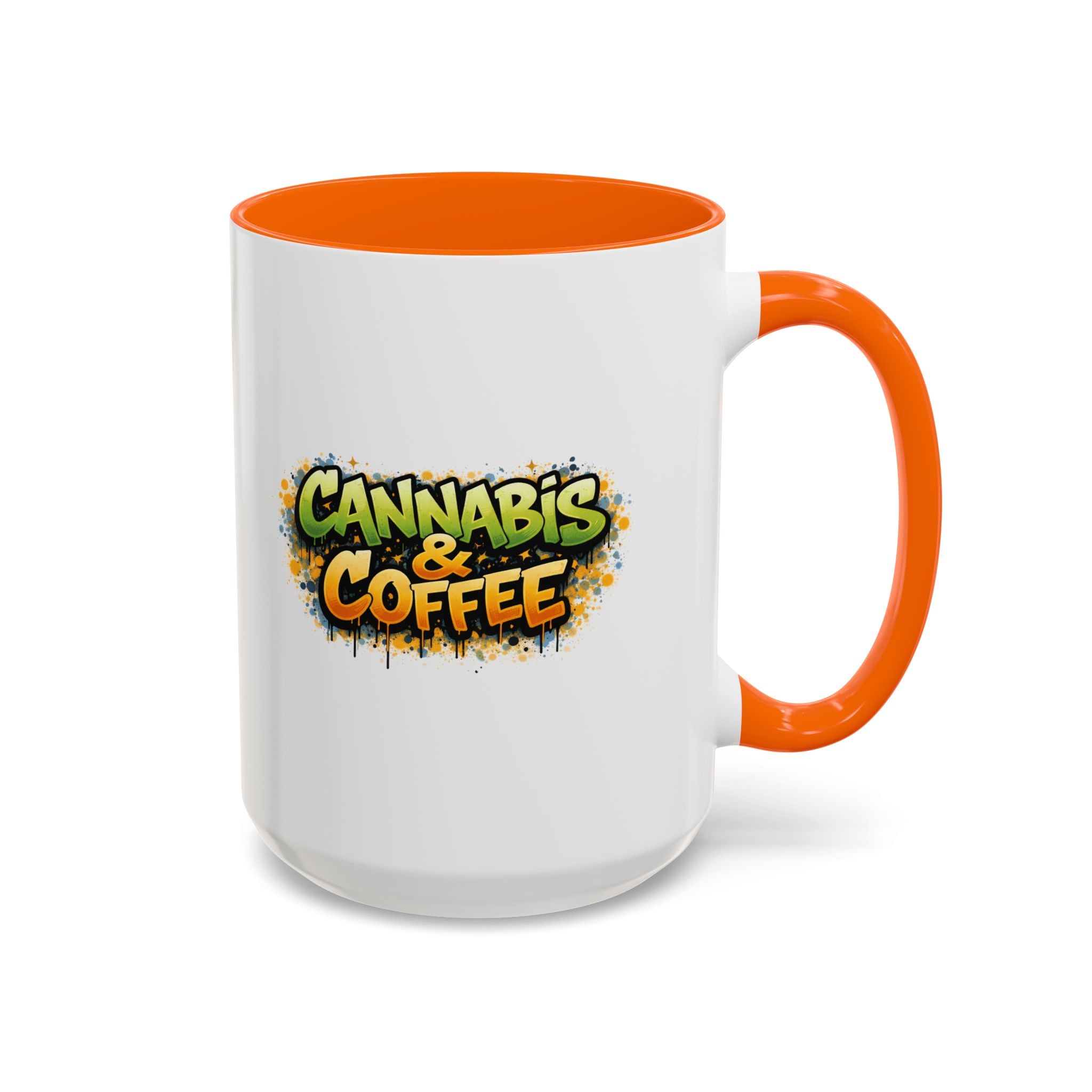 Cannabis & Coffee Accent Mug — 11/15oz Ceramic Coffee Mug