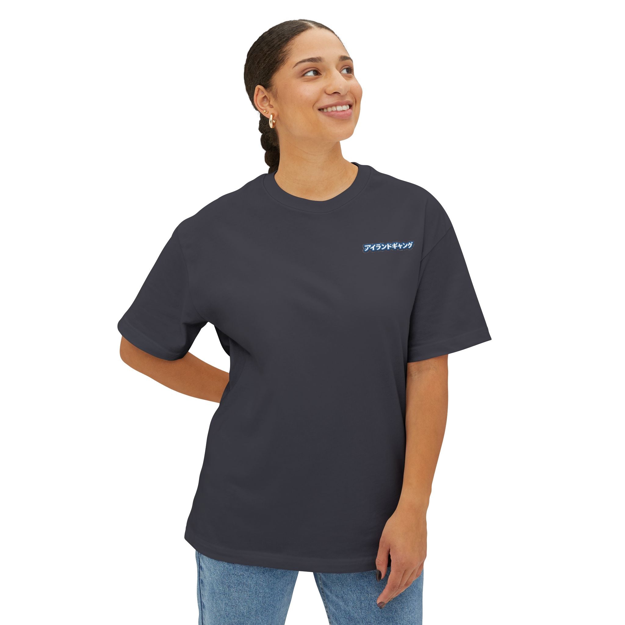 IslandJoy Sunset Palm Tee — Pink Oversized Boxy T-Shirt