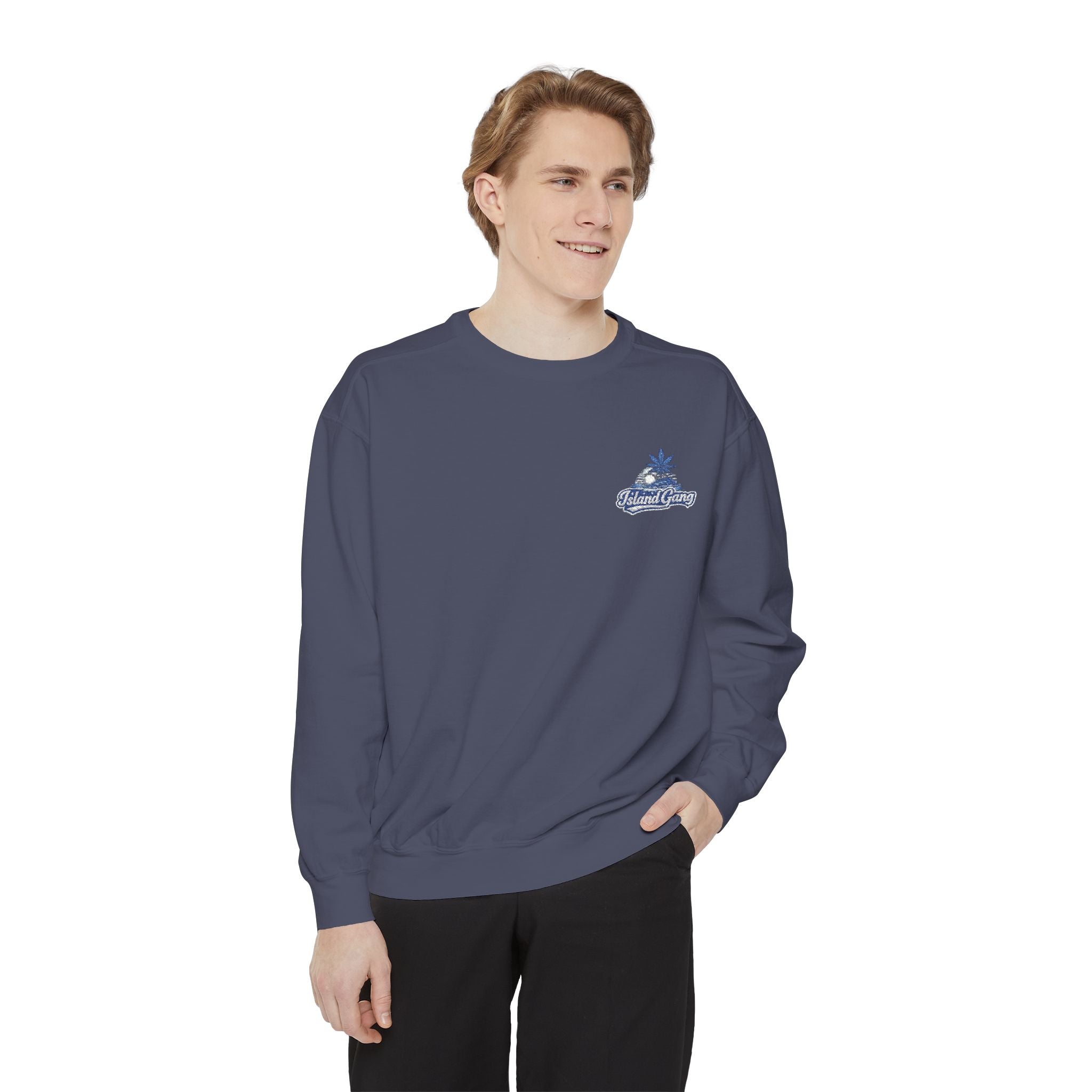 Coral Floral Motorcycle Sweatshirt — 'Ride Wild' Chest Graphic
