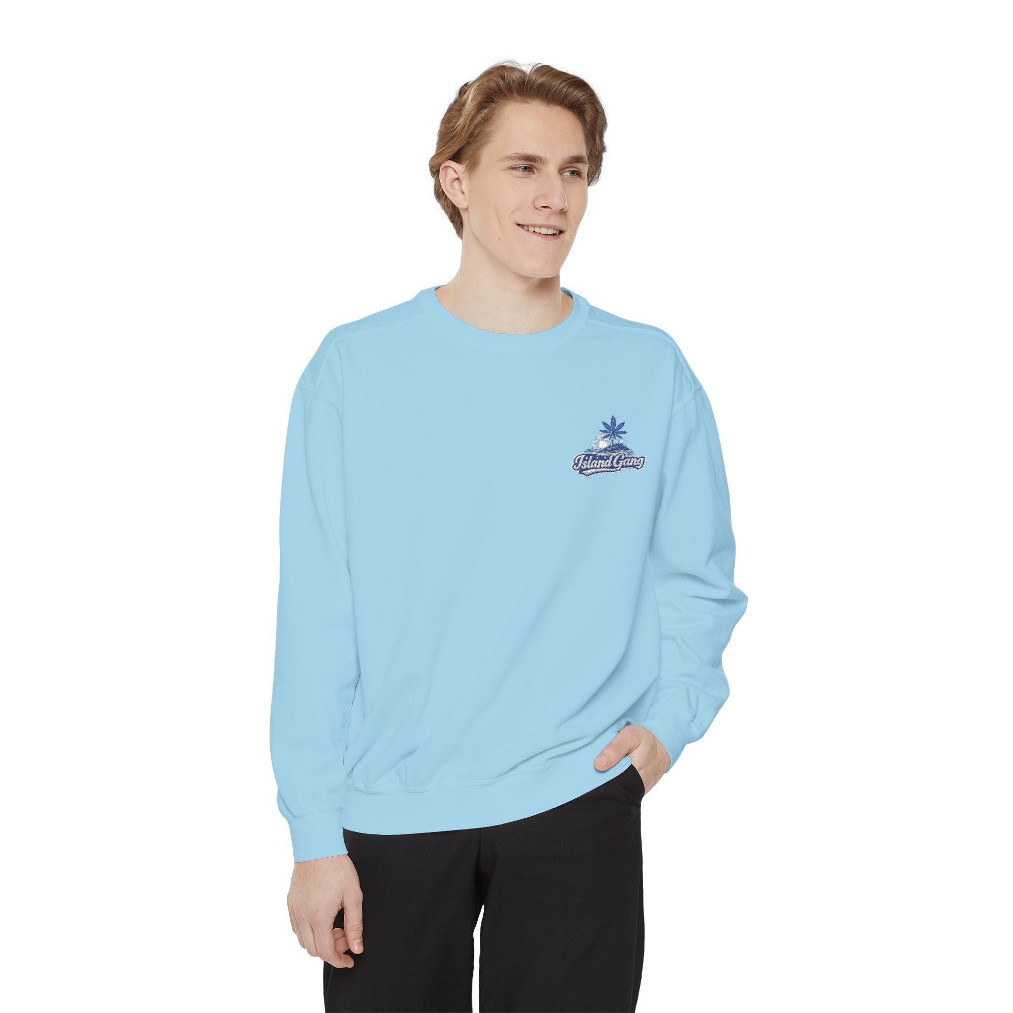 Coral Floral Motorcycle Sweatshirt — 'Ride Wild' Chest Graphic