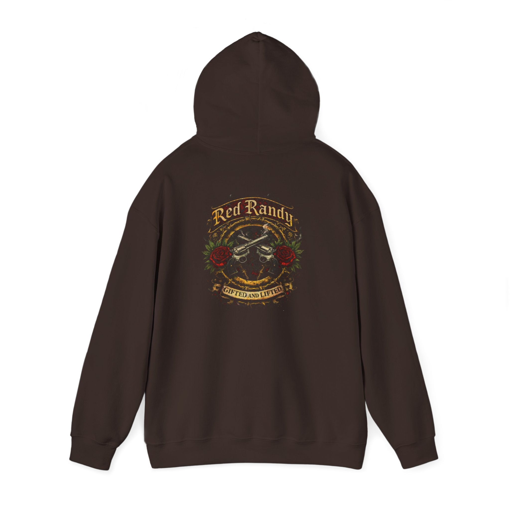 Red Randy Biker Hoodie — "C&C Fam" Skull & Roses Motorcycle Jacket Pullover