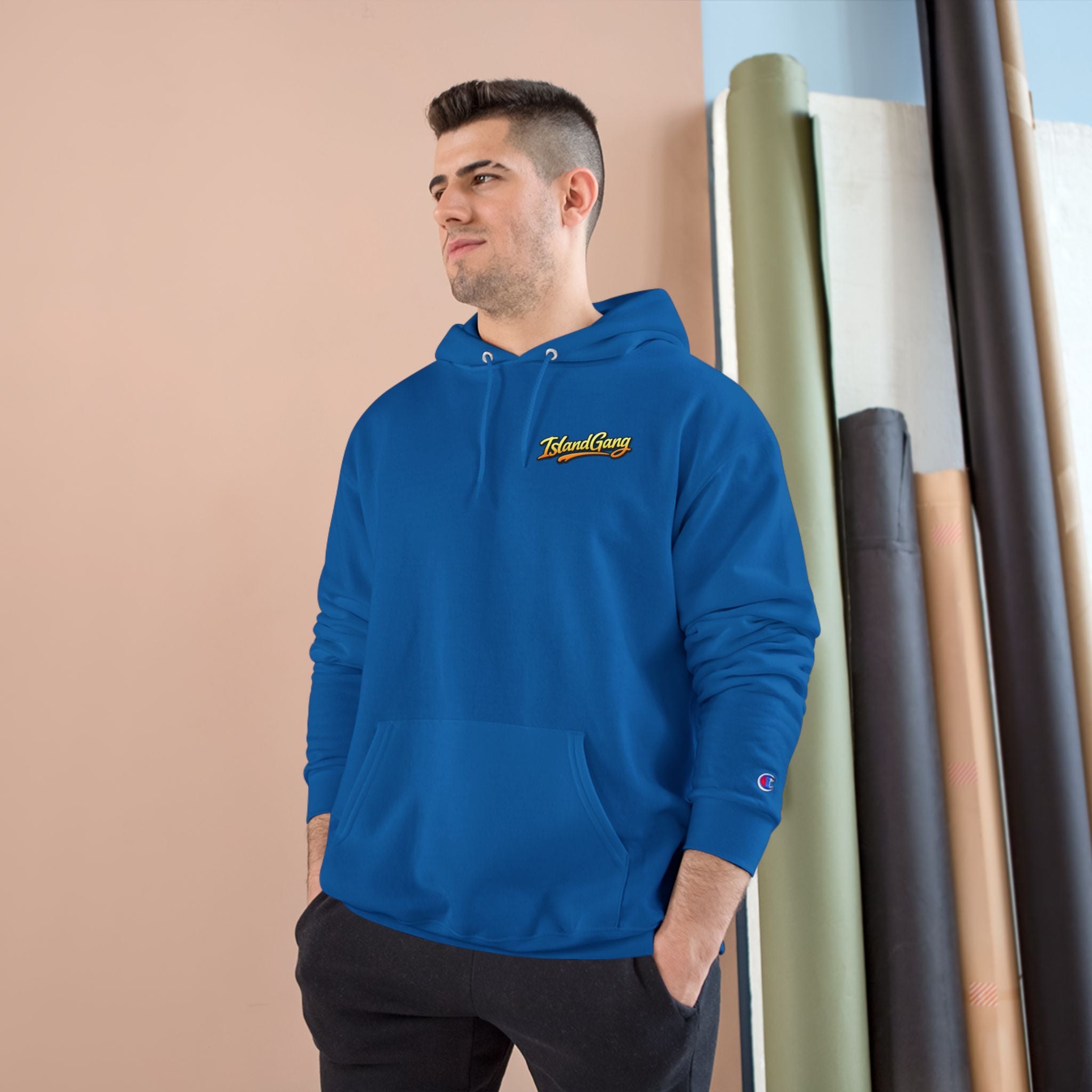 Island Joy Hoodie — Tropical Sunset Lips Graphic Champion Hoodie