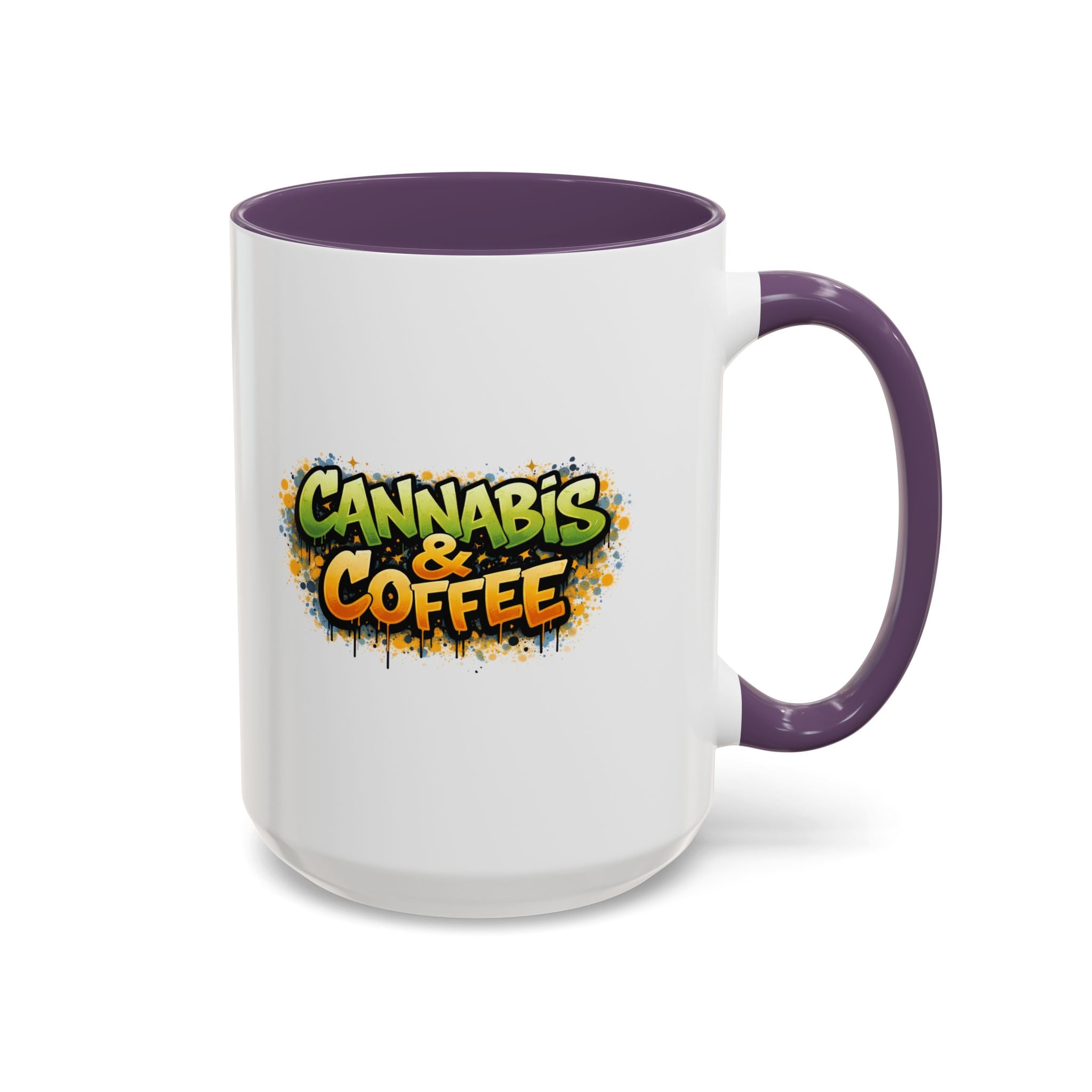 Cannabis & Coffee Accent Mug — 11/15oz Ceramic Coffee Mug