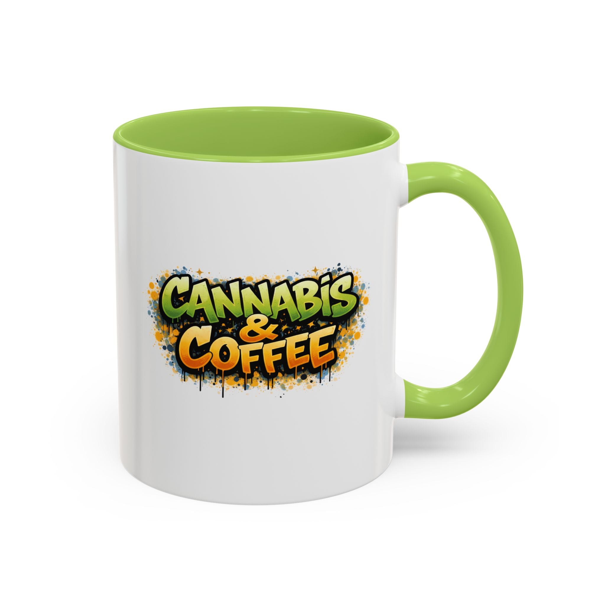 Cannabis & Coffee Accent Mug — 11/15oz Ceramic Coffee Mug