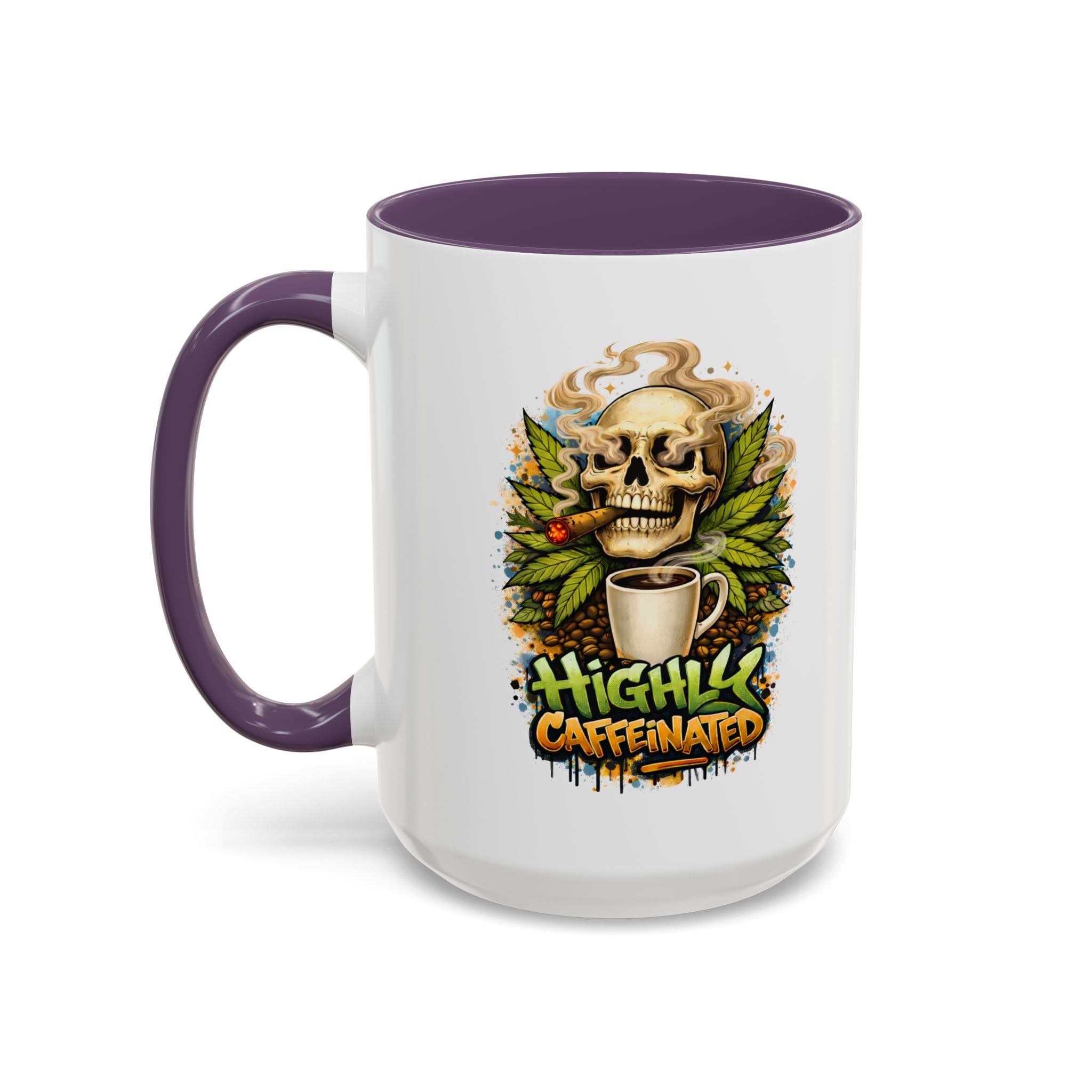 Cannabis & Coffee Accent Mug — 11/15oz Ceramic Coffee Mug