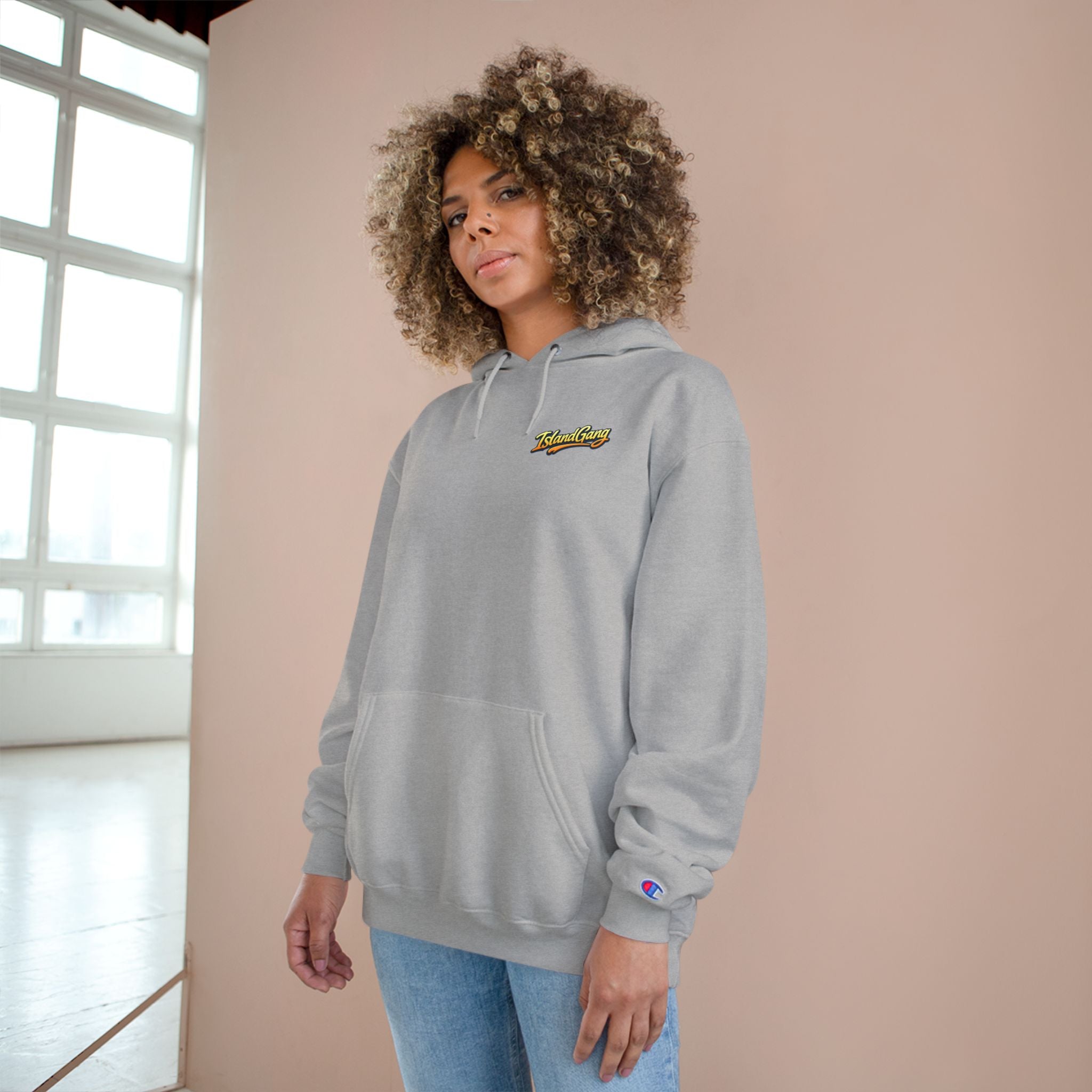 Island Joy Hoodie — Tropical Sunset Lips Graphic Champion Hoodie