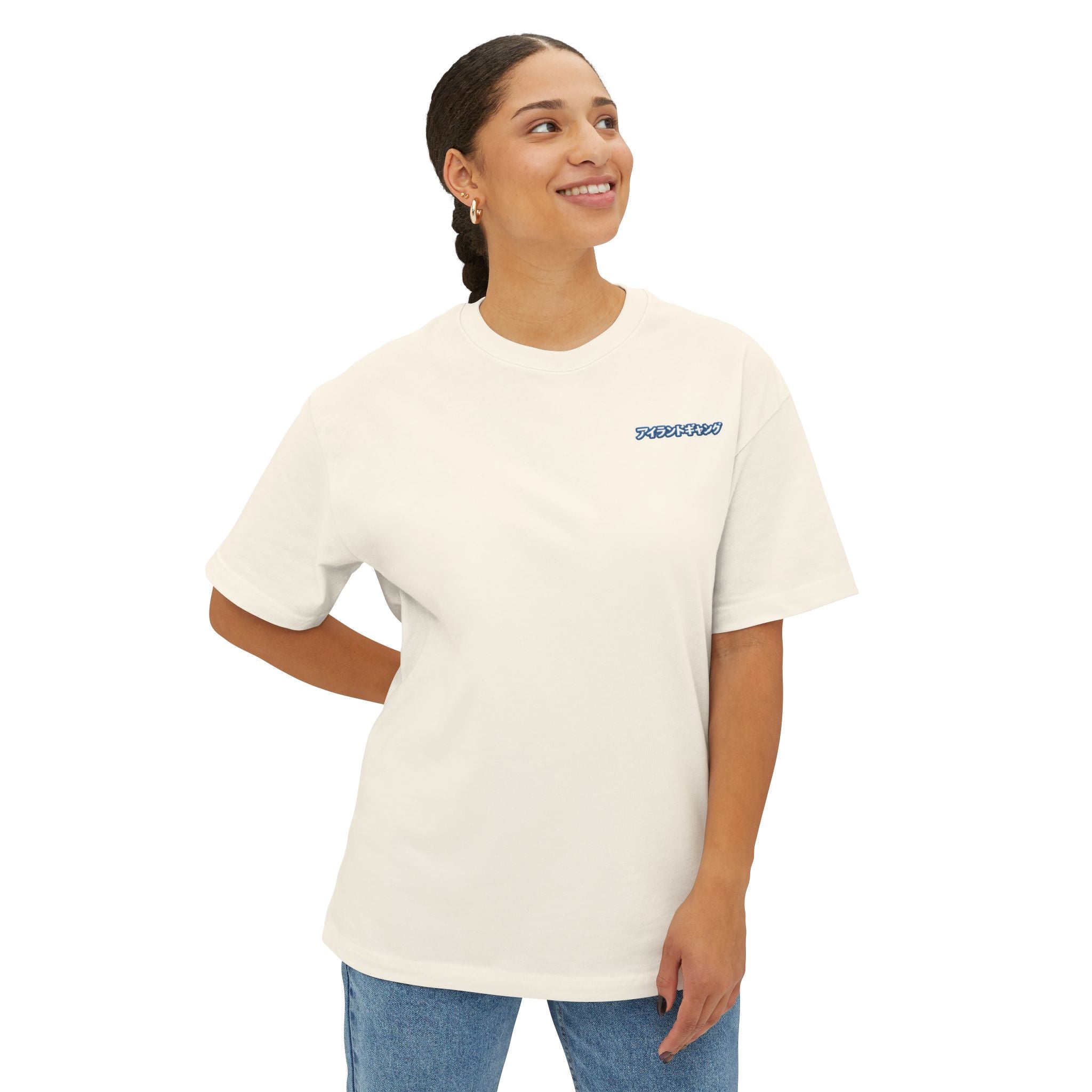 IslandJoy Sunset Palm Tee — Pink Oversized Boxy T-Shirt