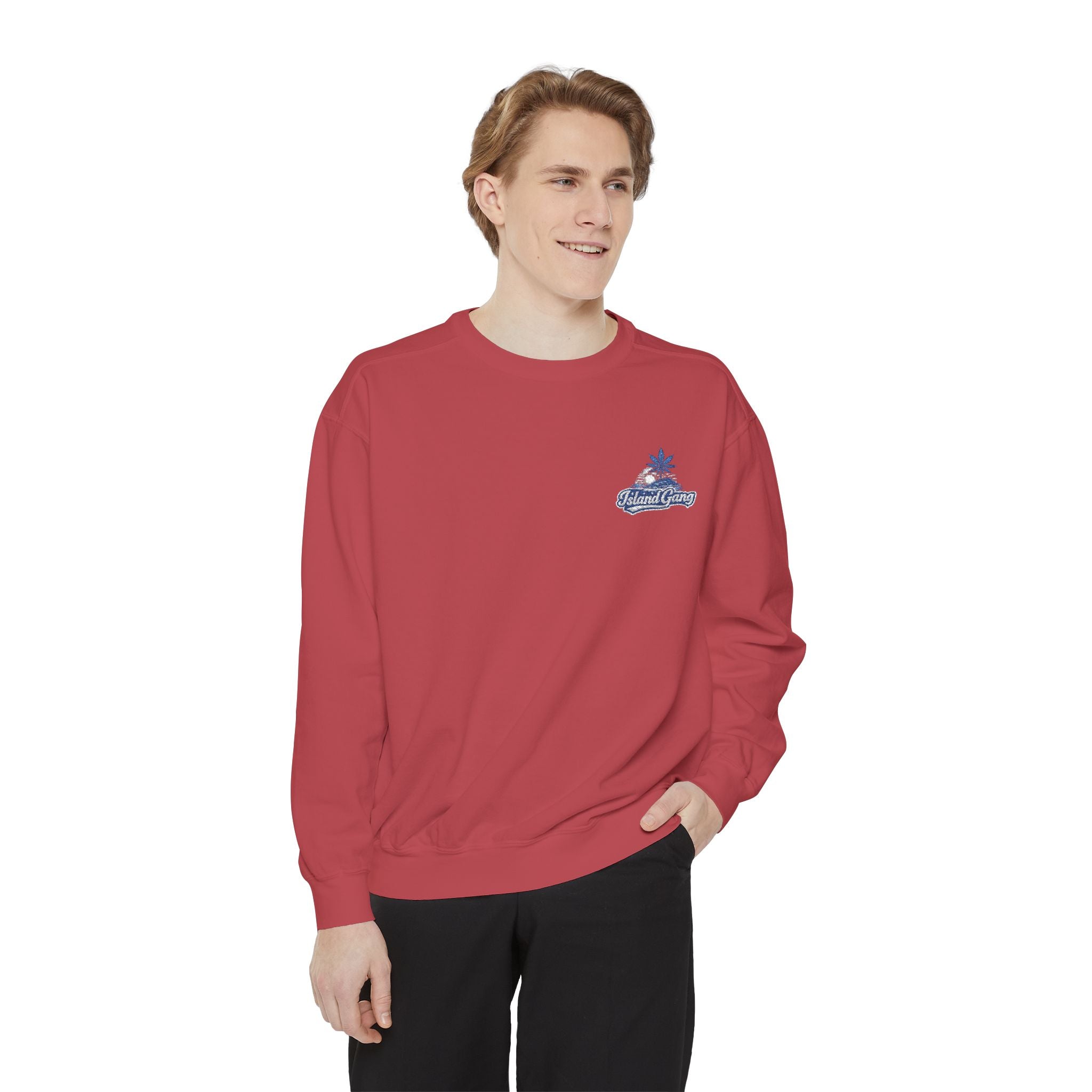 Coral Floral Motorcycle Sweatshirt — 'Ride Wild' Chest Graphic