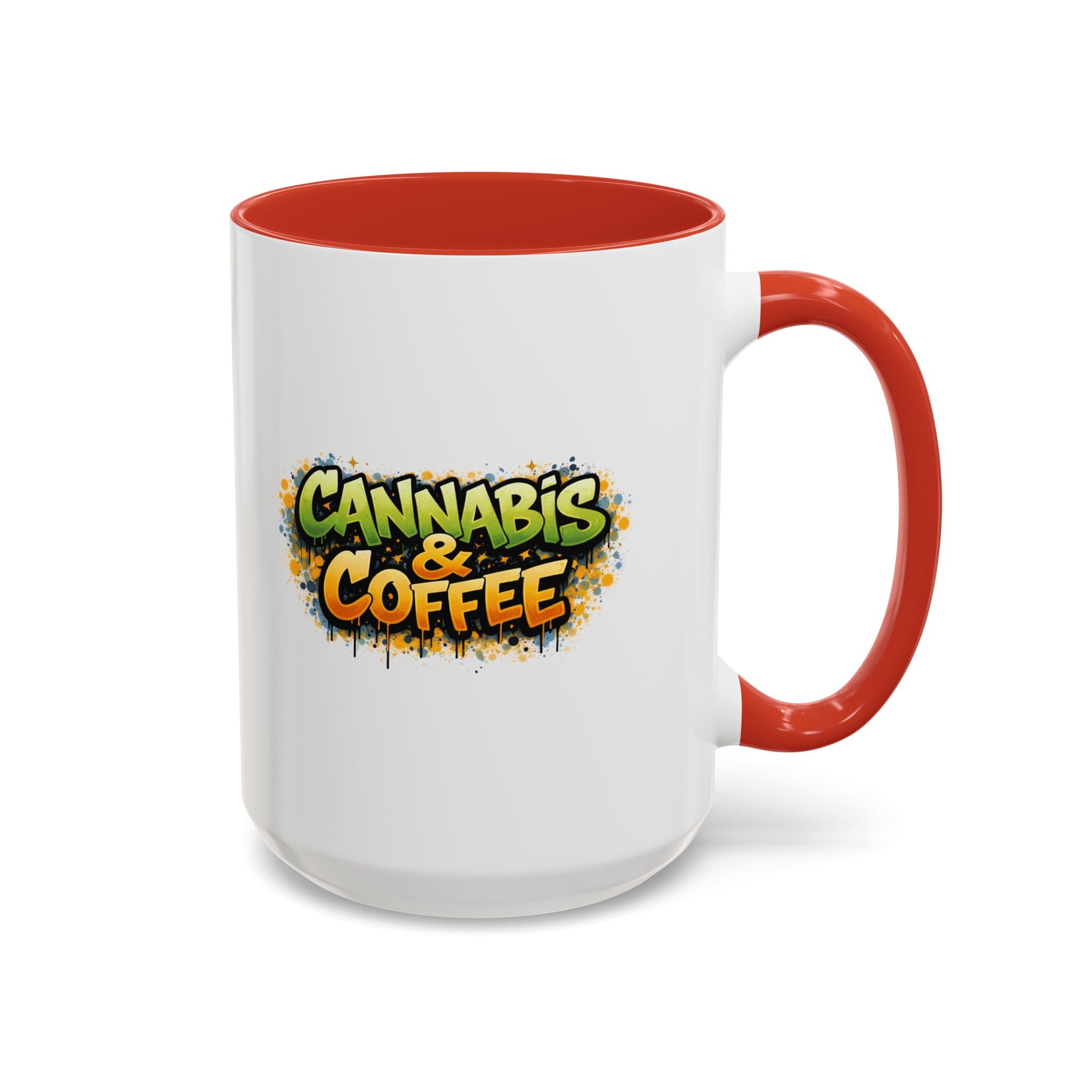 Cannabis & Coffee Accent Mug — 11/15oz Ceramic Coffee Mug