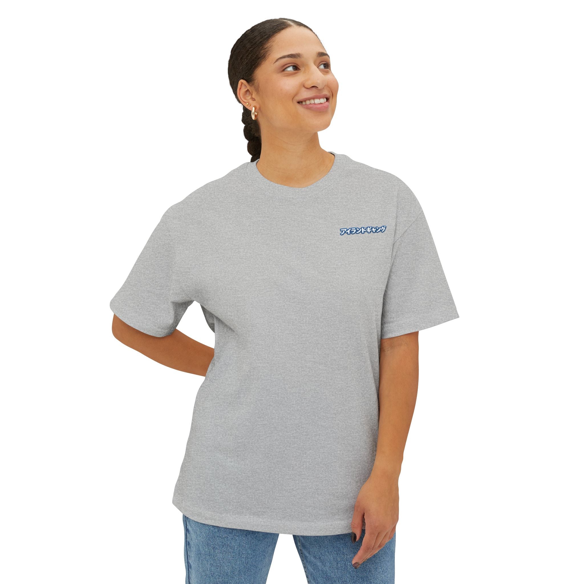 IslandJoy Sunset Palm Tee — Pink Oversized Boxy T-Shirt