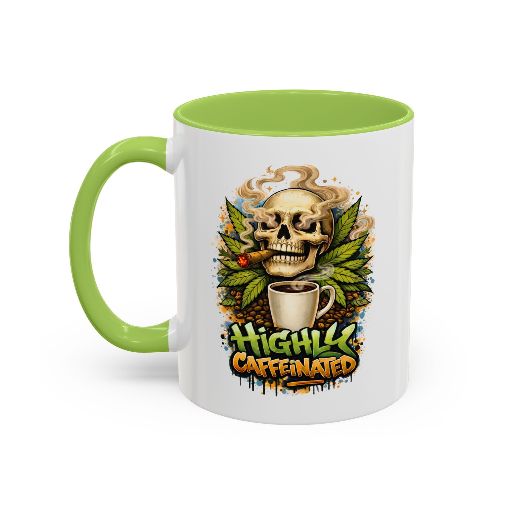 Cannabis & Coffee Accent Mug — 11/15oz Ceramic Coffee Mug