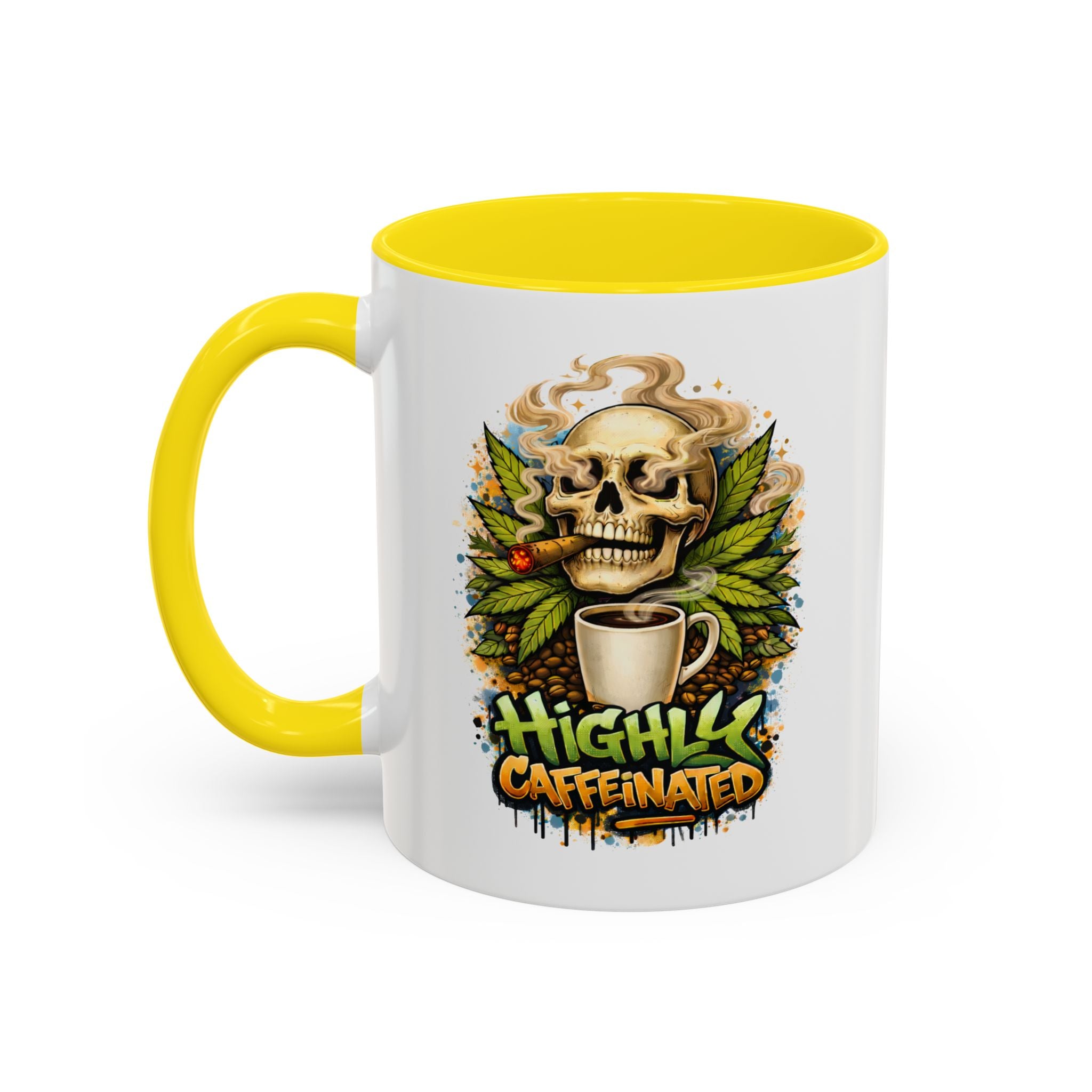Cannabis & Coffee Accent Mug — 11/15oz Ceramic Coffee Mug
