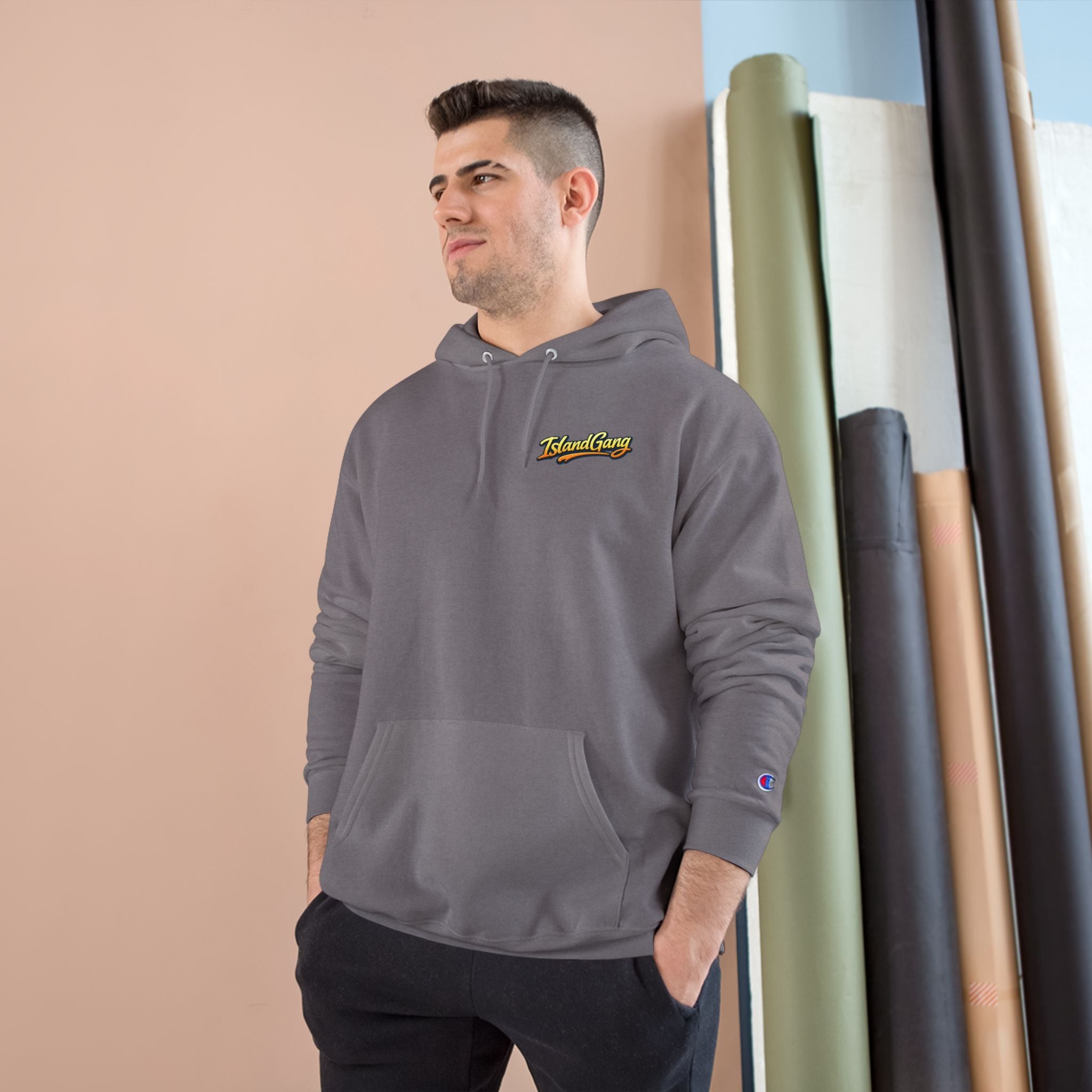 Island Joy Hoodie — Tropical Sunset Lips Graphic Champion Hoodie