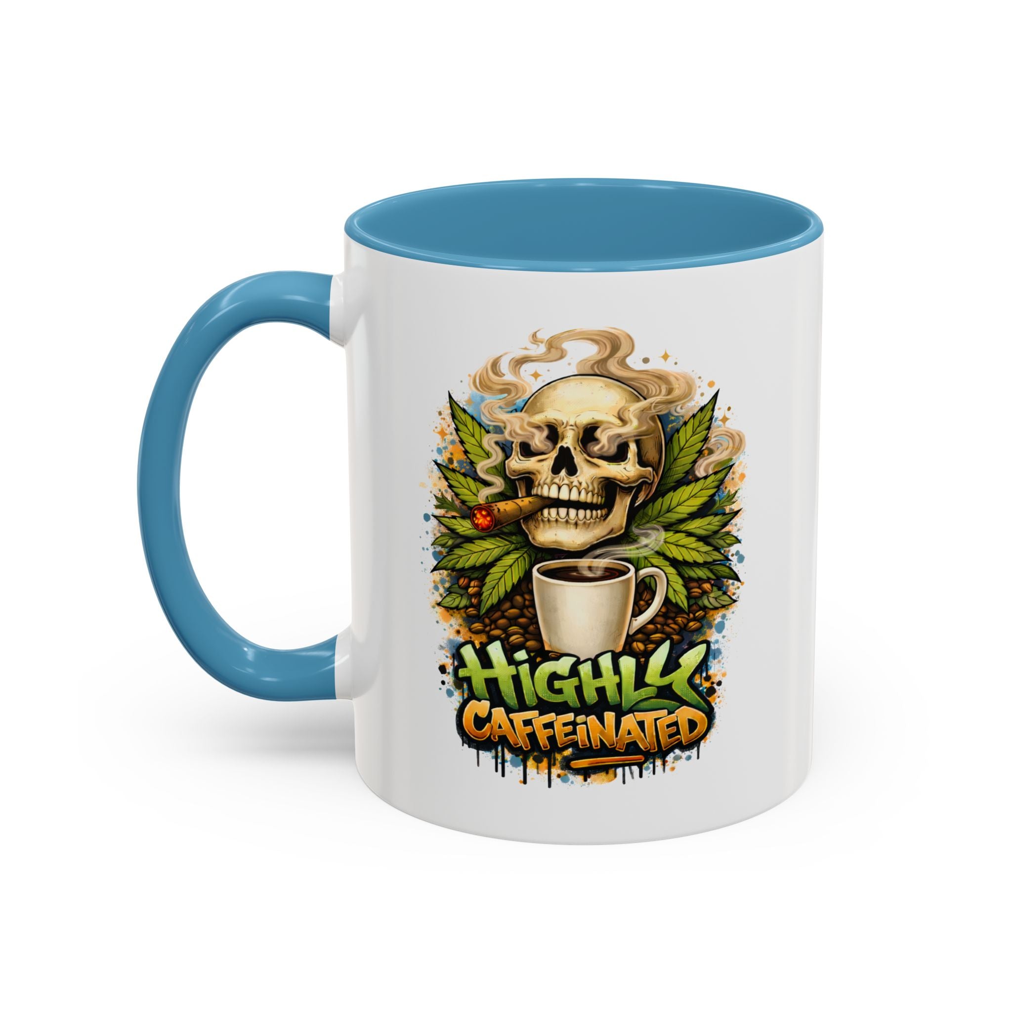 Cannabis & Coffee Accent Mug — 11/15oz Ceramic Coffee Mug