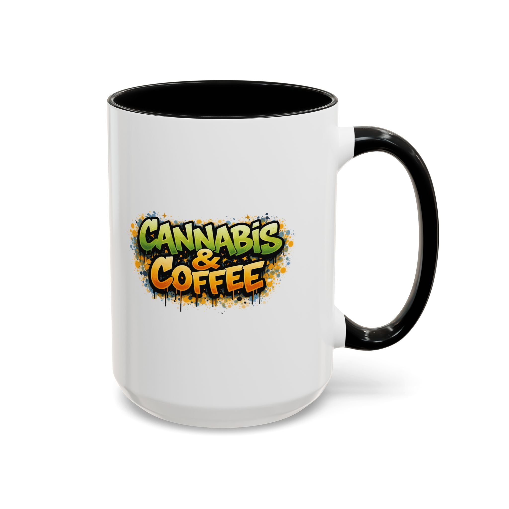 Cannabis & Coffee Accent Mug — 11/15oz Ceramic Coffee Mug