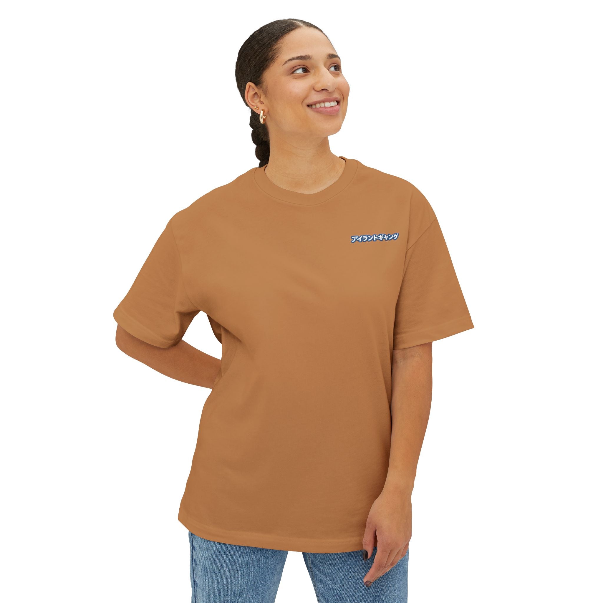IslandJoy Sunset Palm Tee — Pink Oversized Boxy T-Shirt