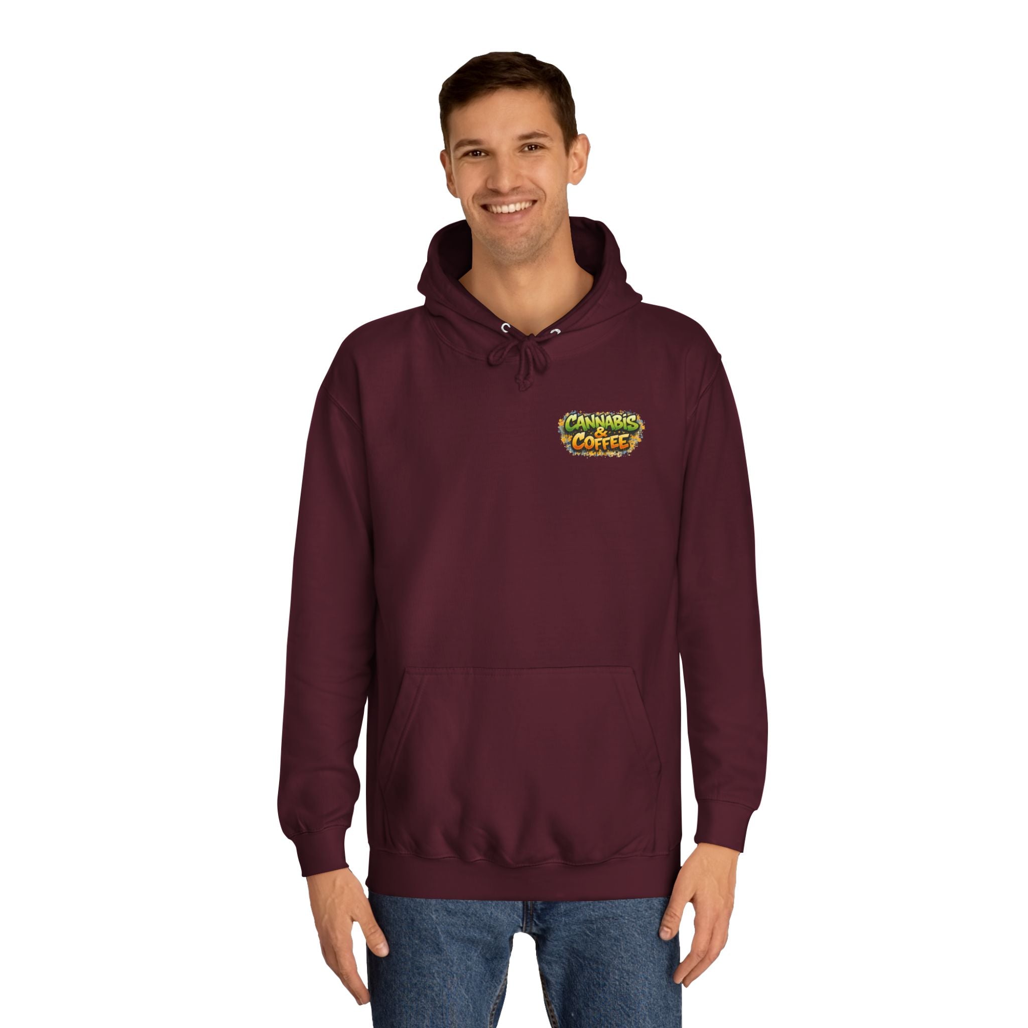Highly Caffeinated Hoodie – Skull & Coffee Graphic College Pullover