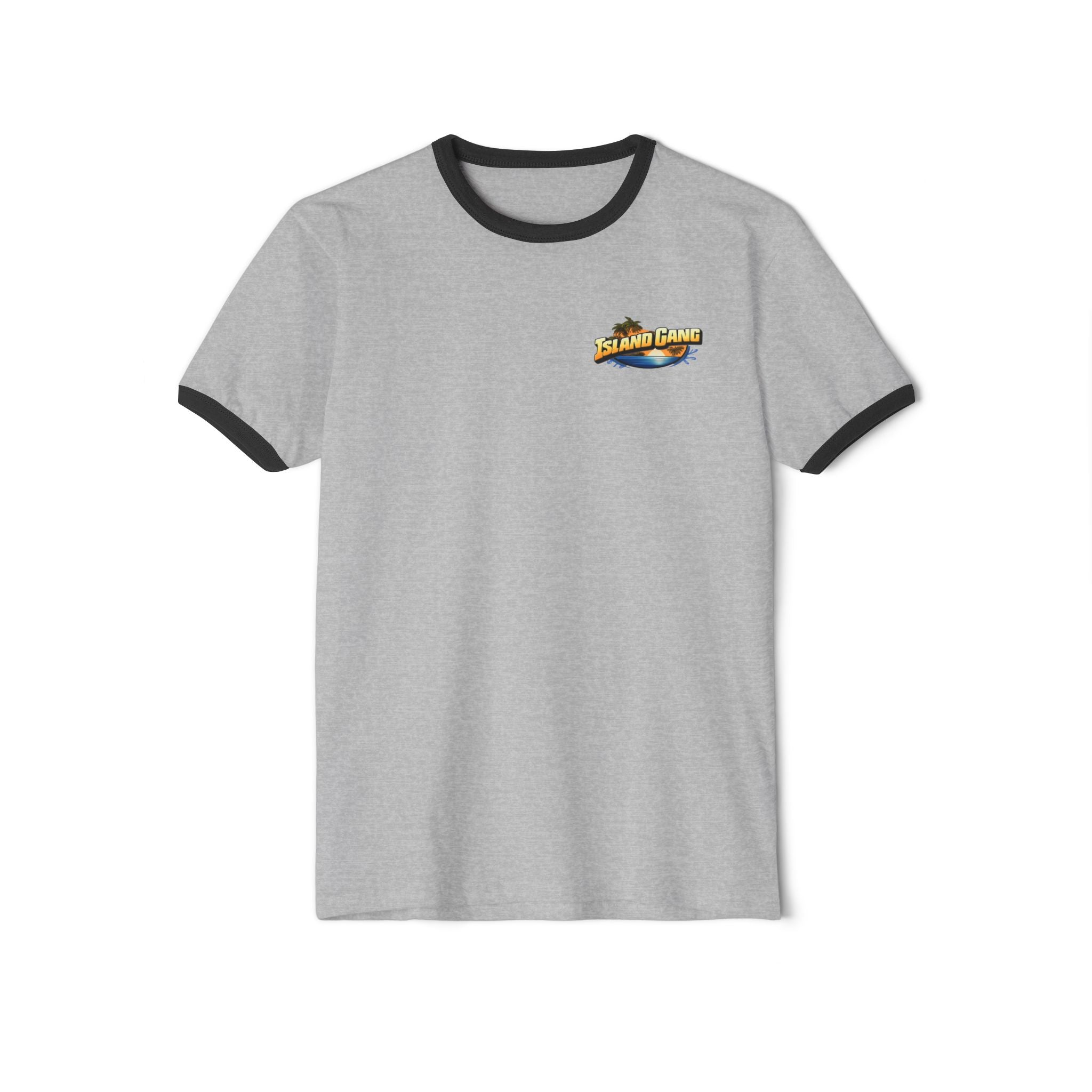 Island Joy Ringer T-Shirt — Retro Cigarette Art Chest Logo