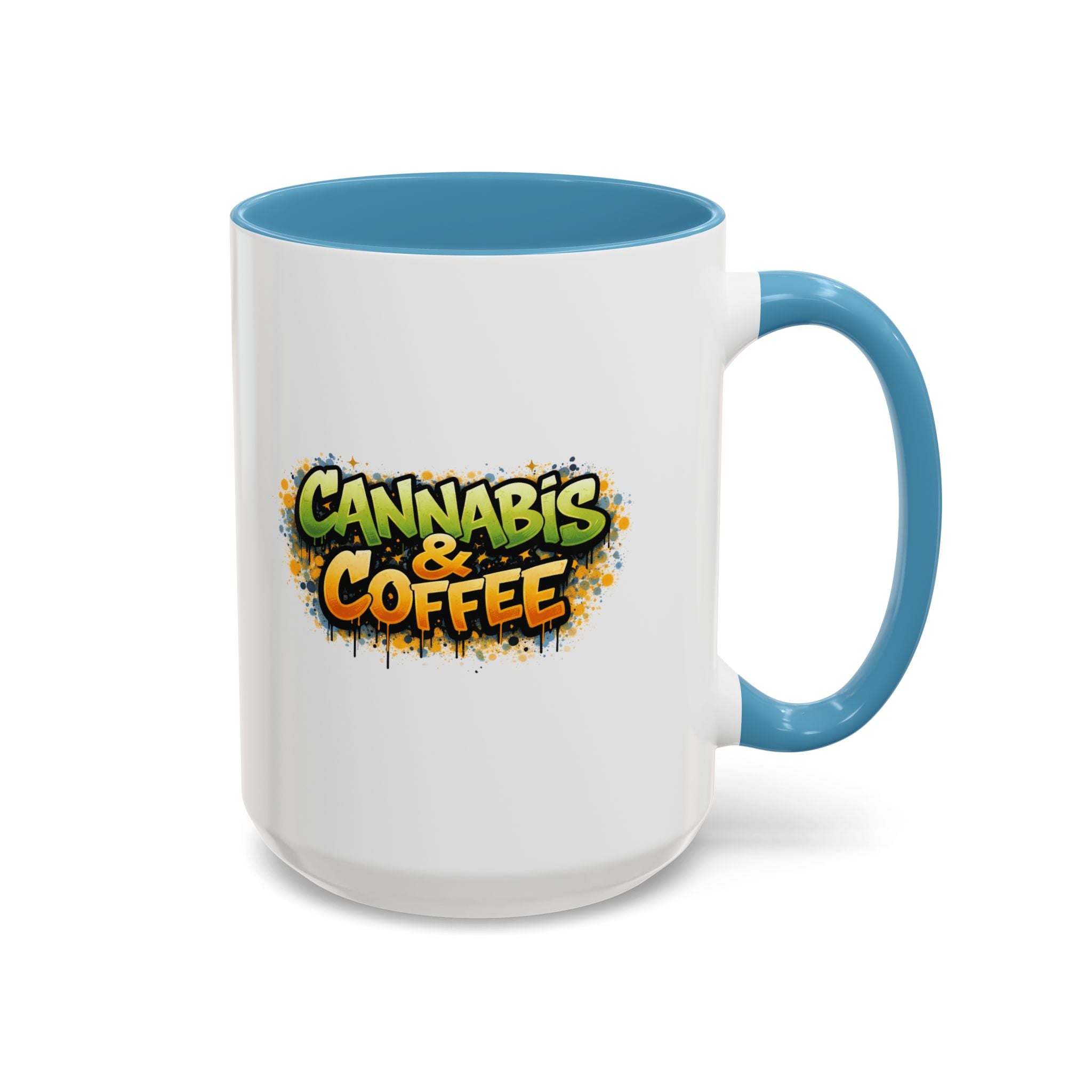 Cannabis & Coffee Accent Mug — 11/15oz Ceramic Coffee Mug