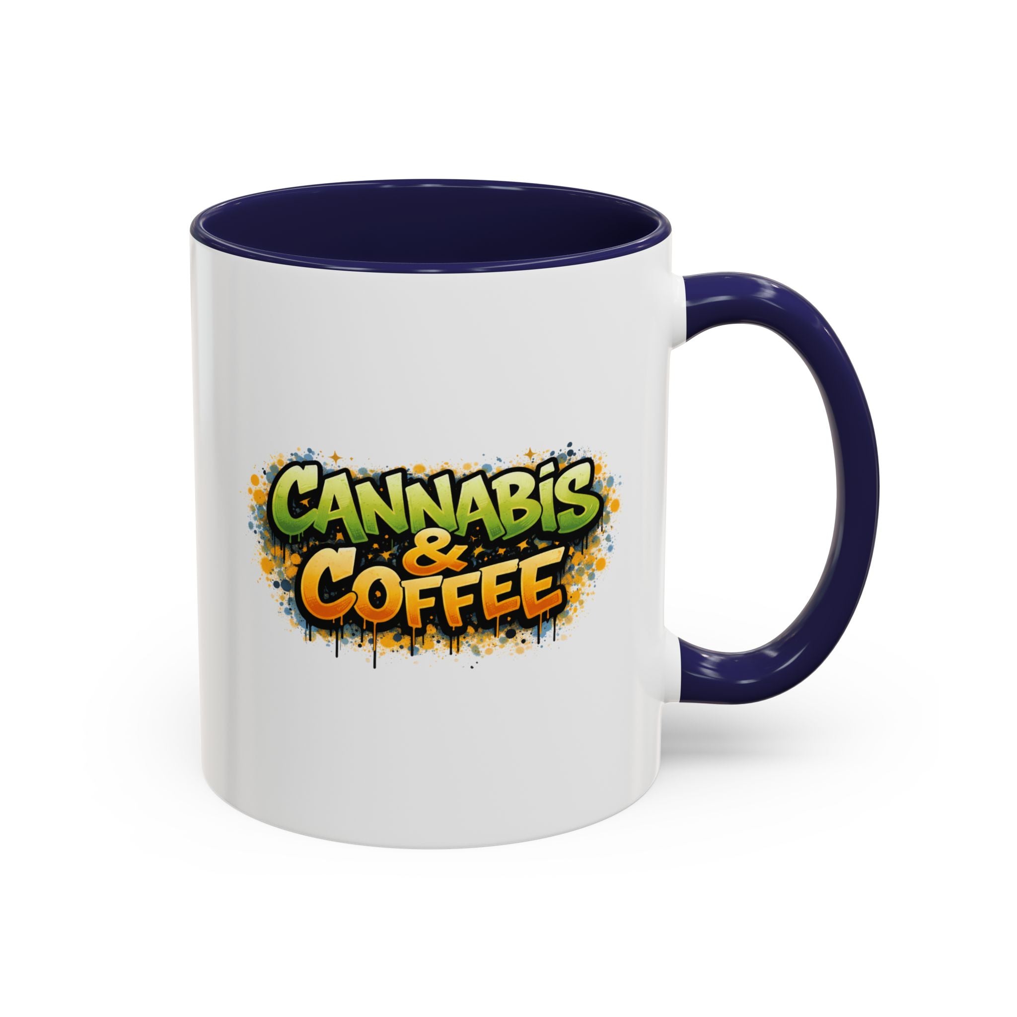 Cannabis & Coffee Accent Mug — 11/15oz Ceramic Coffee Mug