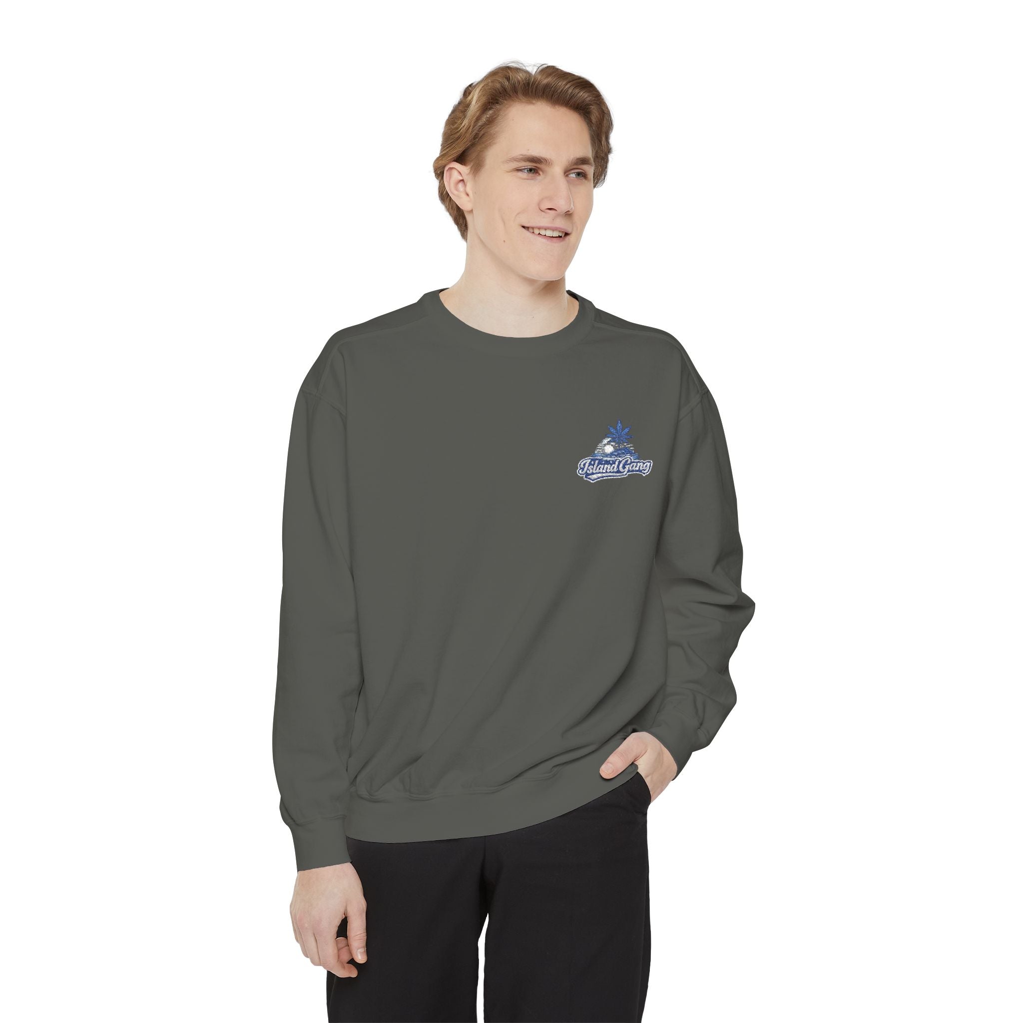 Coral Floral Motorcycle Sweatshirt — 'Ride Wild' Chest Graphic