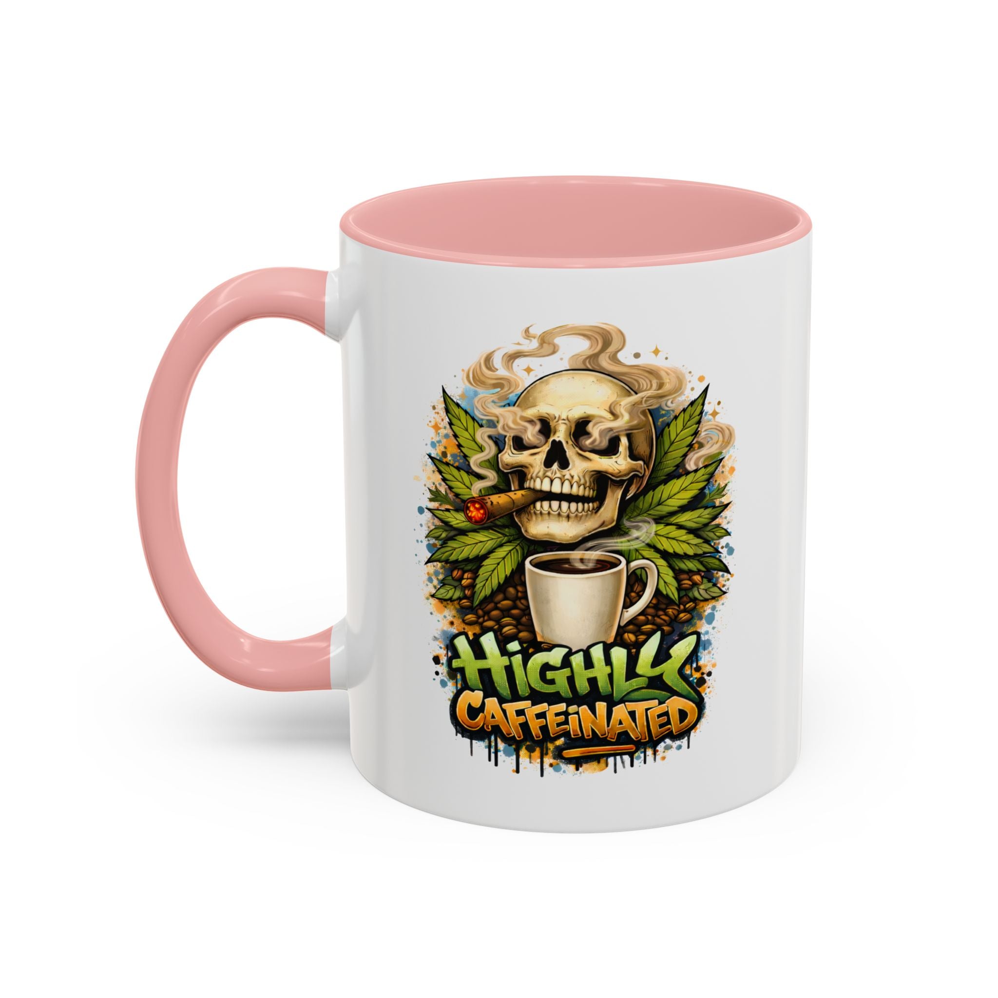 Cannabis & Coffee Accent Mug — 11/15oz Ceramic Coffee Mug
