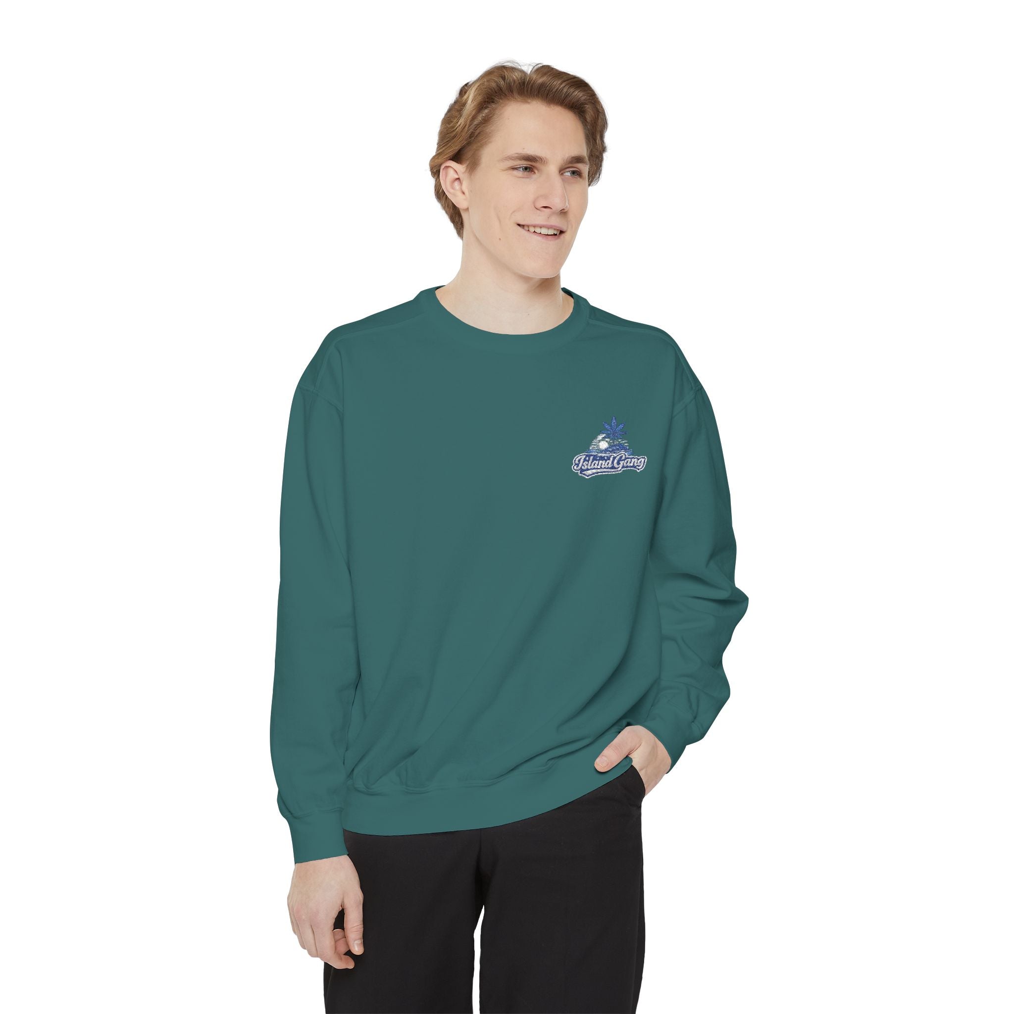 Coral Floral Motorcycle Sweatshirt — 'Ride Wild' Chest Graphic