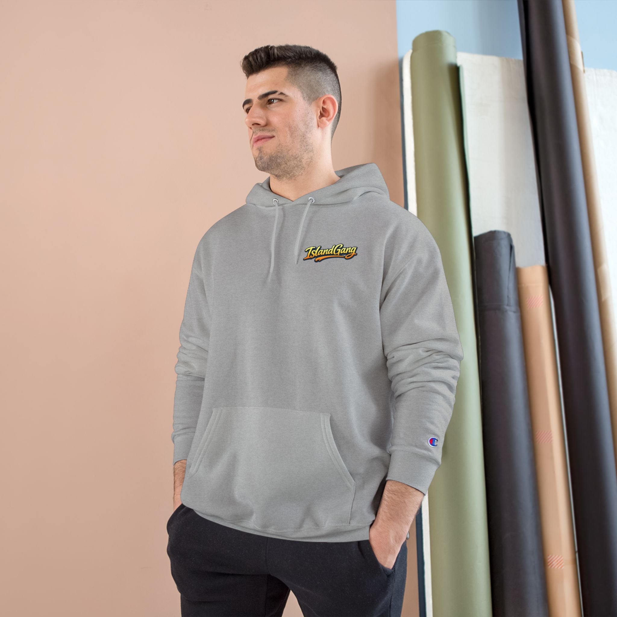 Island Joy Hoodie — Tropical Sunset Lips Graphic Champion Hoodie