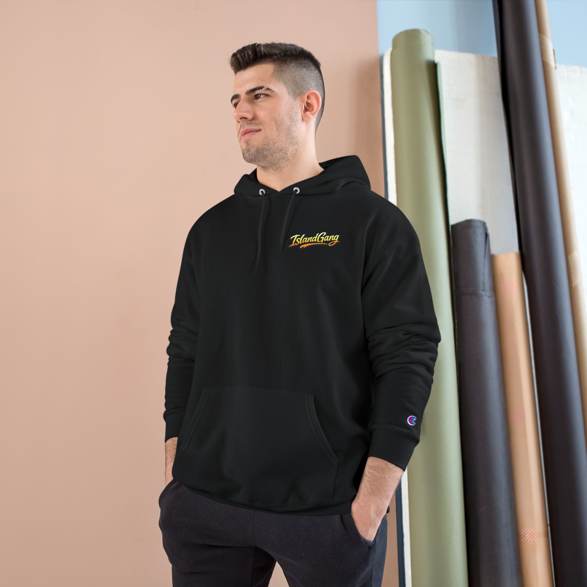 Island Joy Hoodie — Tropical Sunset Lips Graphic Champion Hoodie