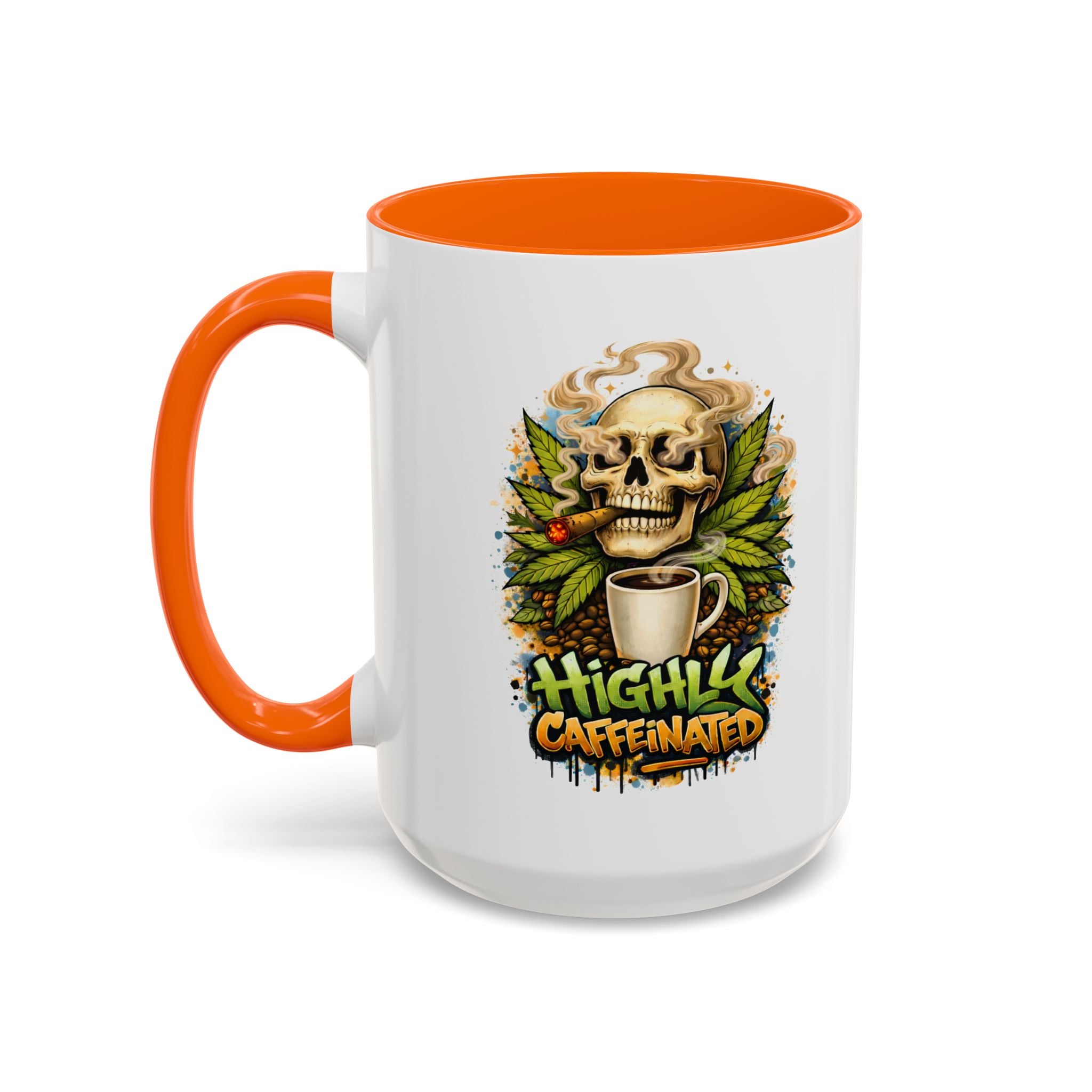 Cannabis & Coffee Accent Mug — 11/15oz Ceramic Coffee Mug