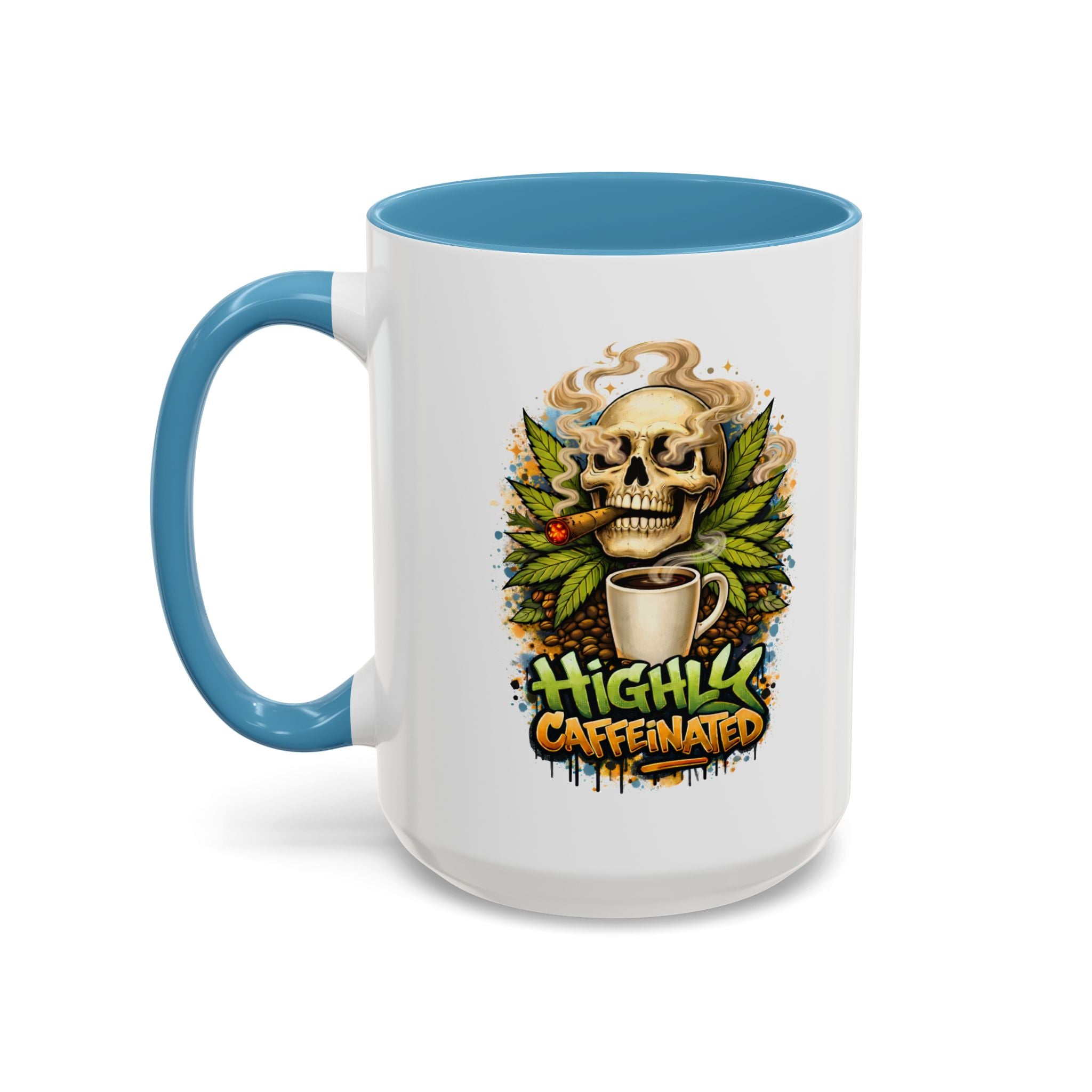 Cannabis & Coffee Accent Mug — 11/15oz Ceramic Coffee Mug
