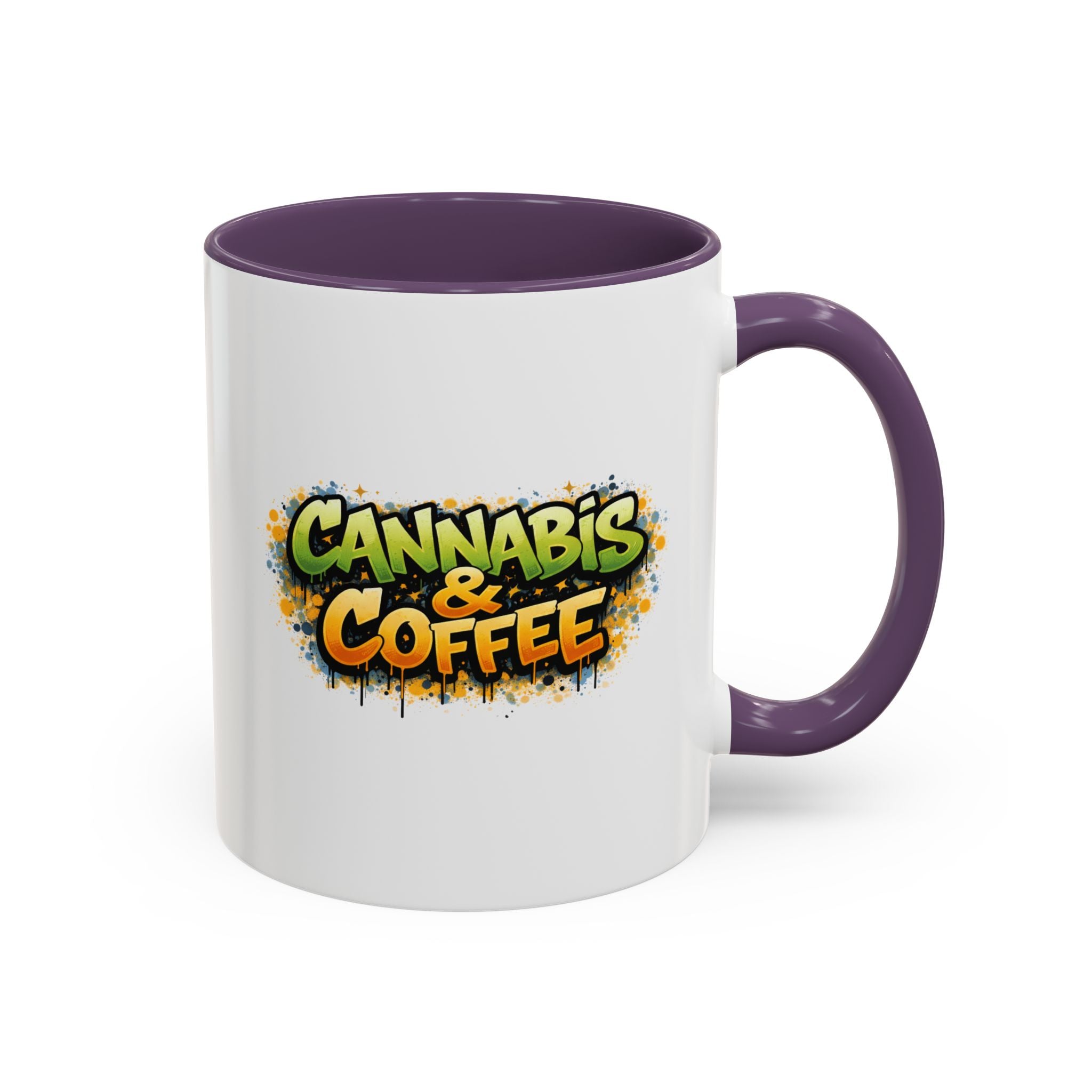 Cannabis & Coffee Accent Mug — 11/15oz Ceramic Coffee Mug
