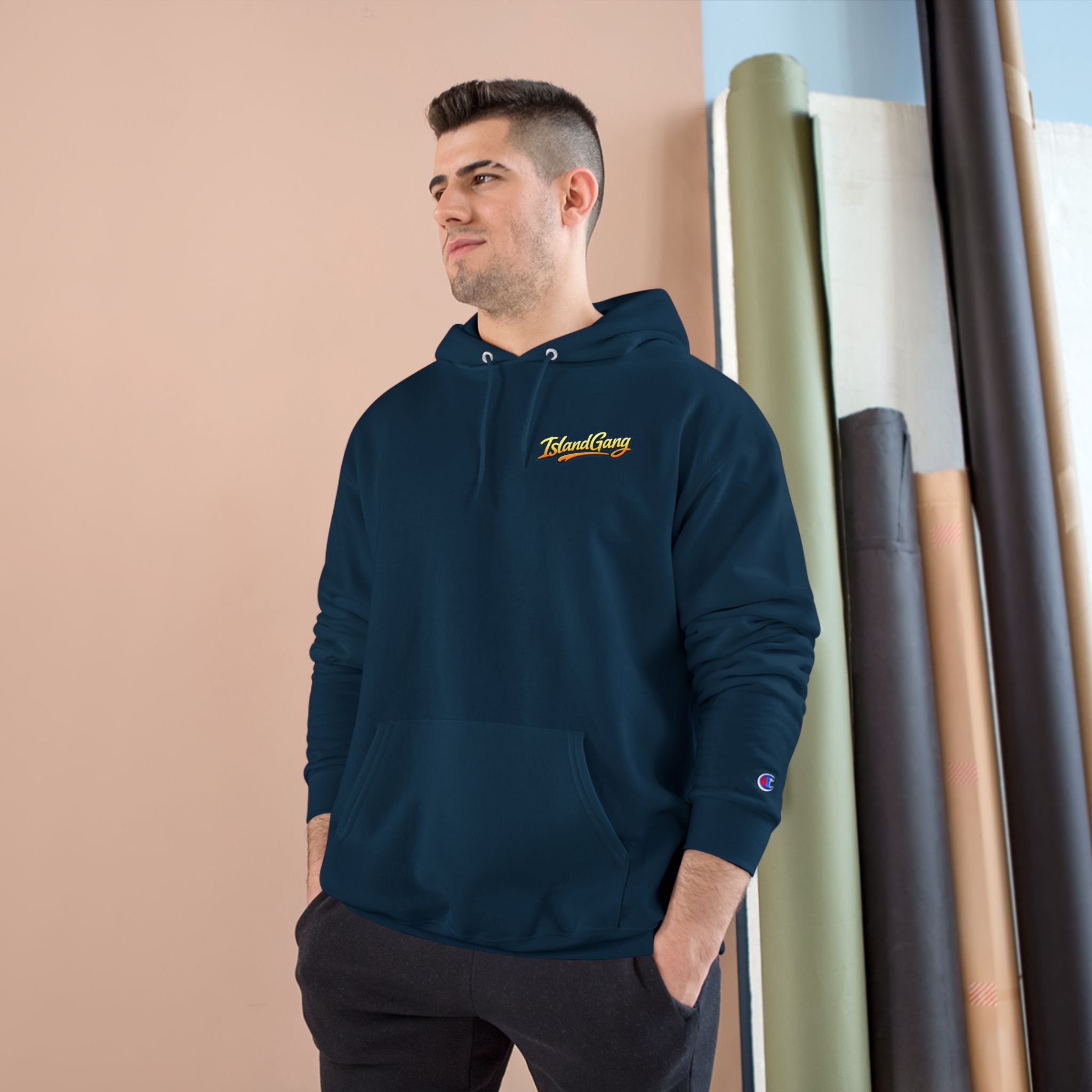 Island Joy Hoodie — Tropical Sunset Lips Graphic Champion Hoodie