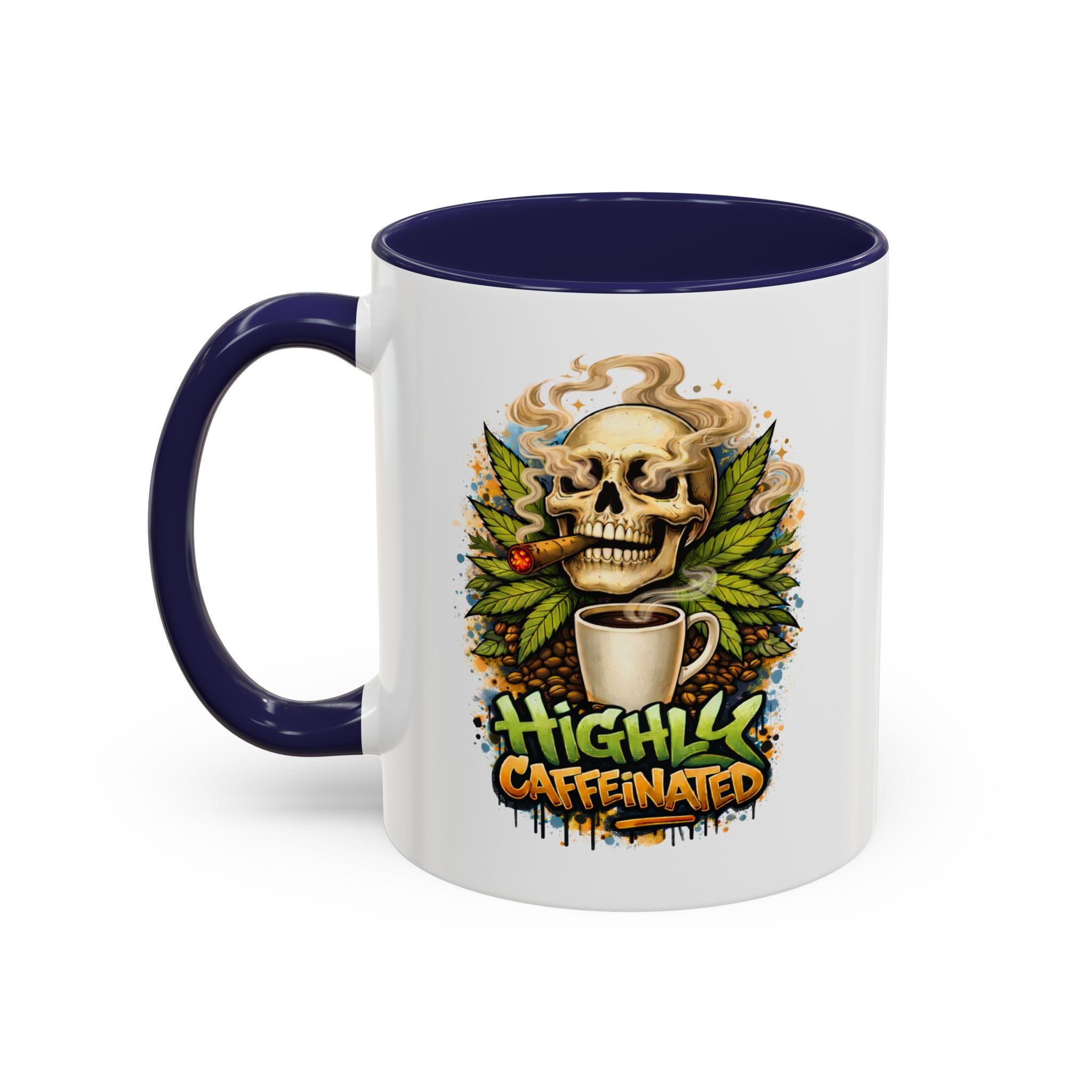 Cannabis & Coffee Accent Mug — 11/15oz Ceramic Coffee Mug