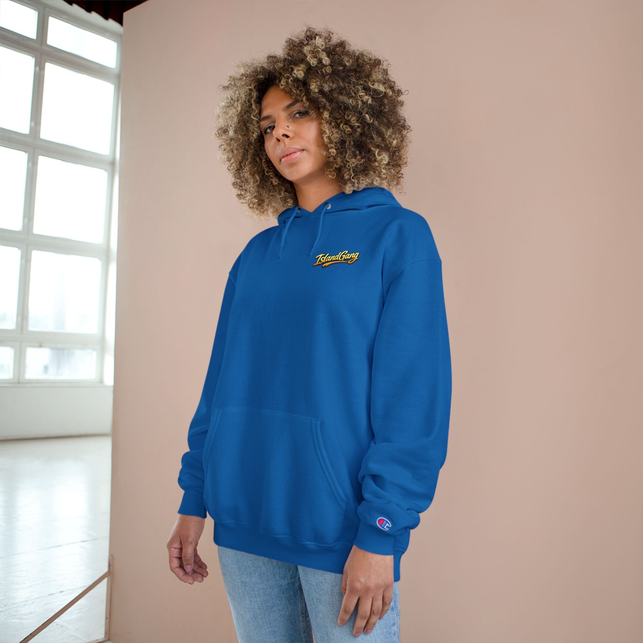 Island Joy Hoodie — Tropical Sunset Lips Graphic Champion Hoodie