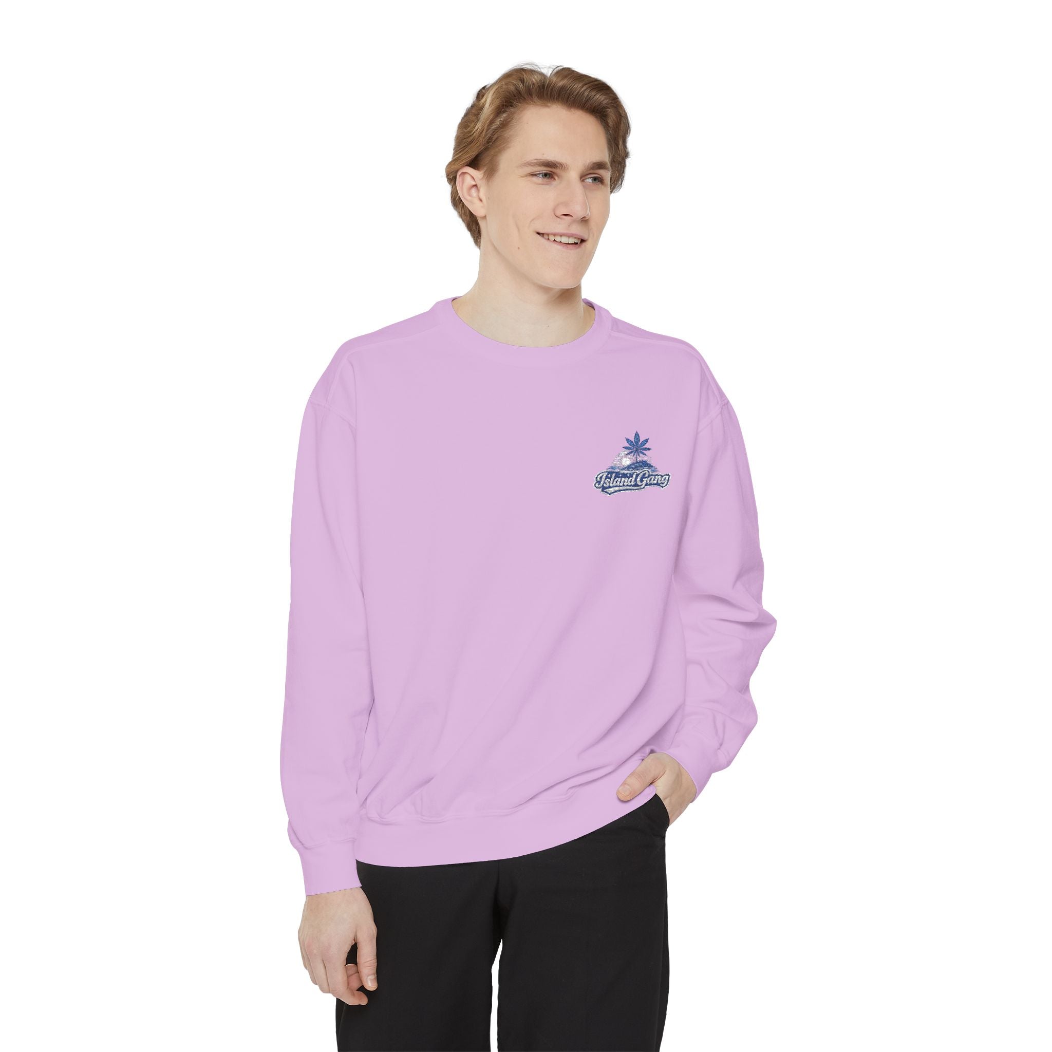 Coral Floral Motorcycle Sweatshirt — 'Ride Wild' Chest Graphic