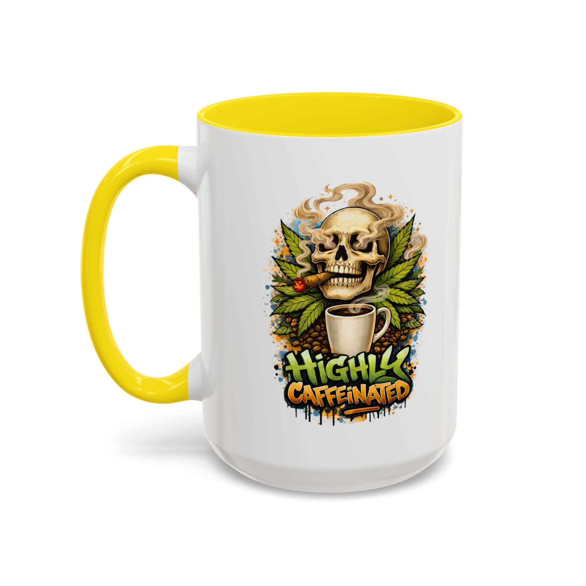 Cannabis & Coffee Accent Mug — 11/15oz Ceramic Coffee Mug