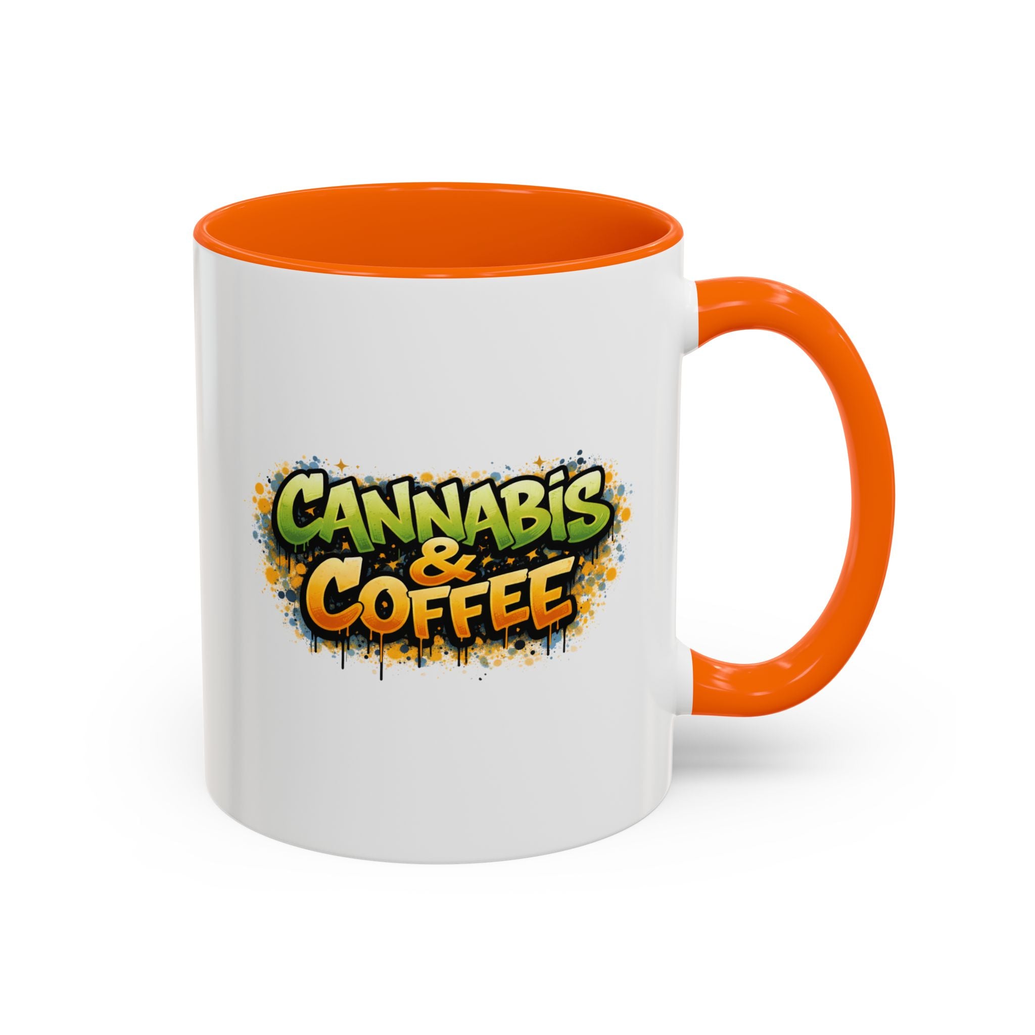Cannabis & Coffee Accent Mug — 11/15oz Ceramic Coffee Mug