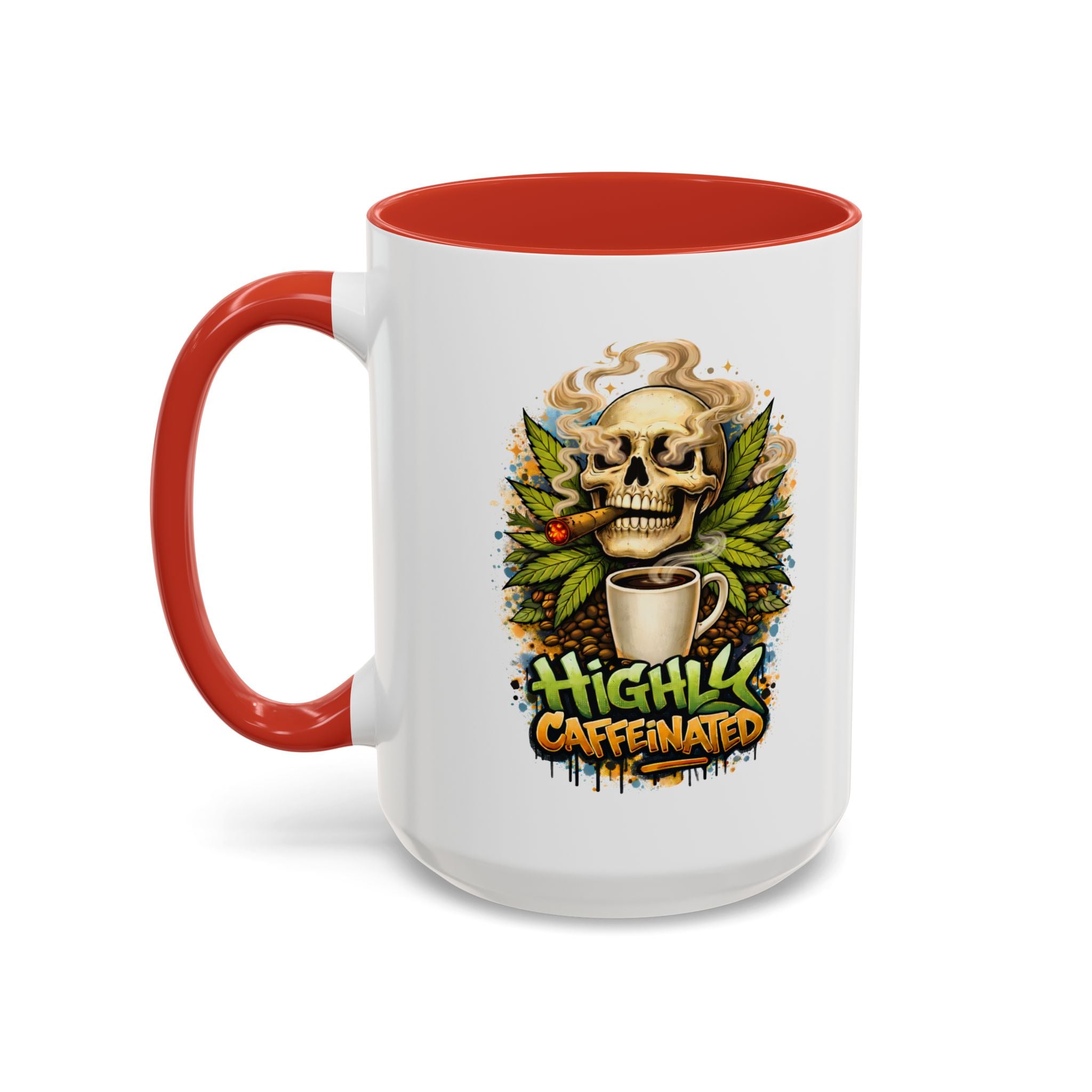 Cannabis & Coffee Accent Mug — 11/15oz Ceramic Coffee Mug