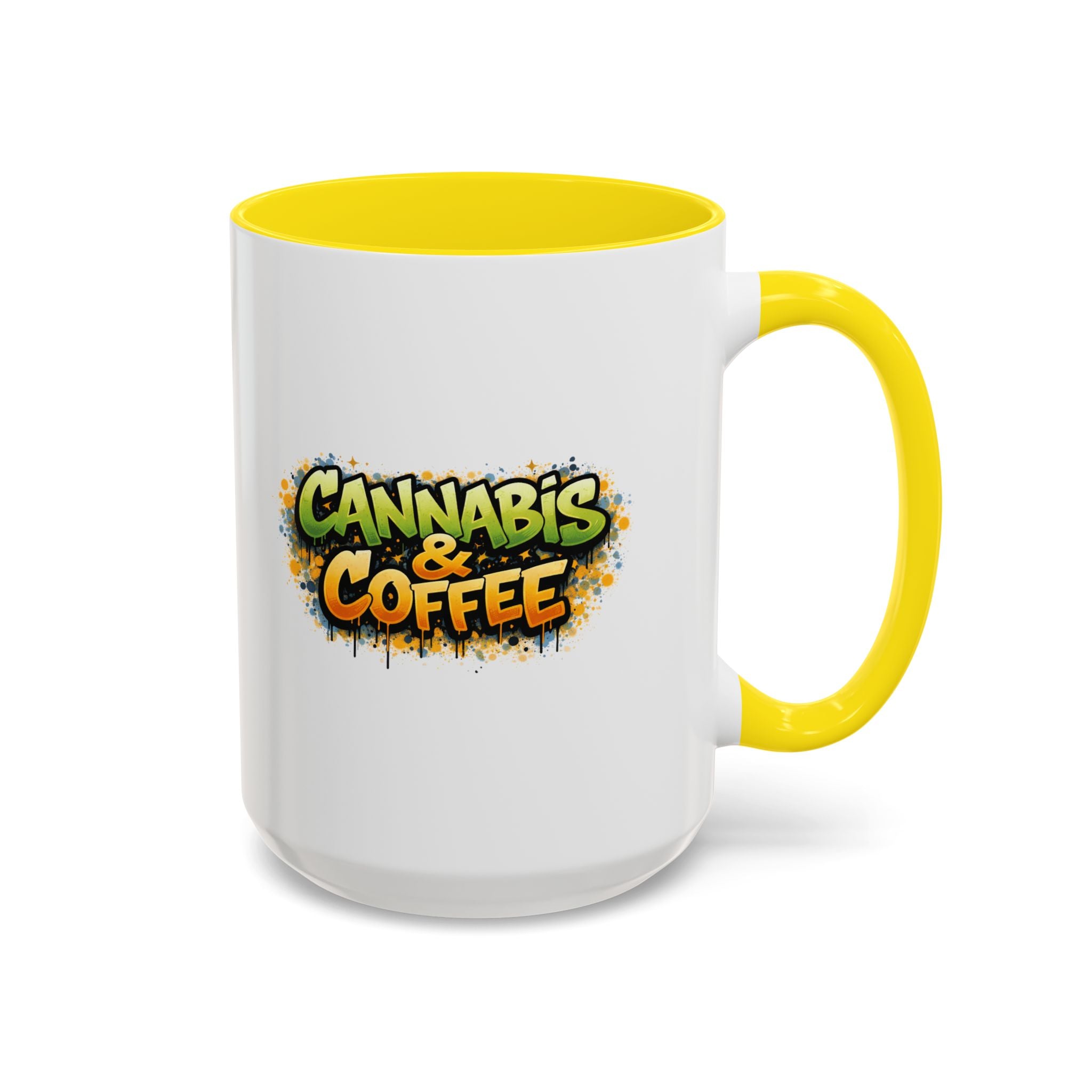 Cannabis & Coffee Accent Mug — 11/15oz Ceramic Coffee Mug