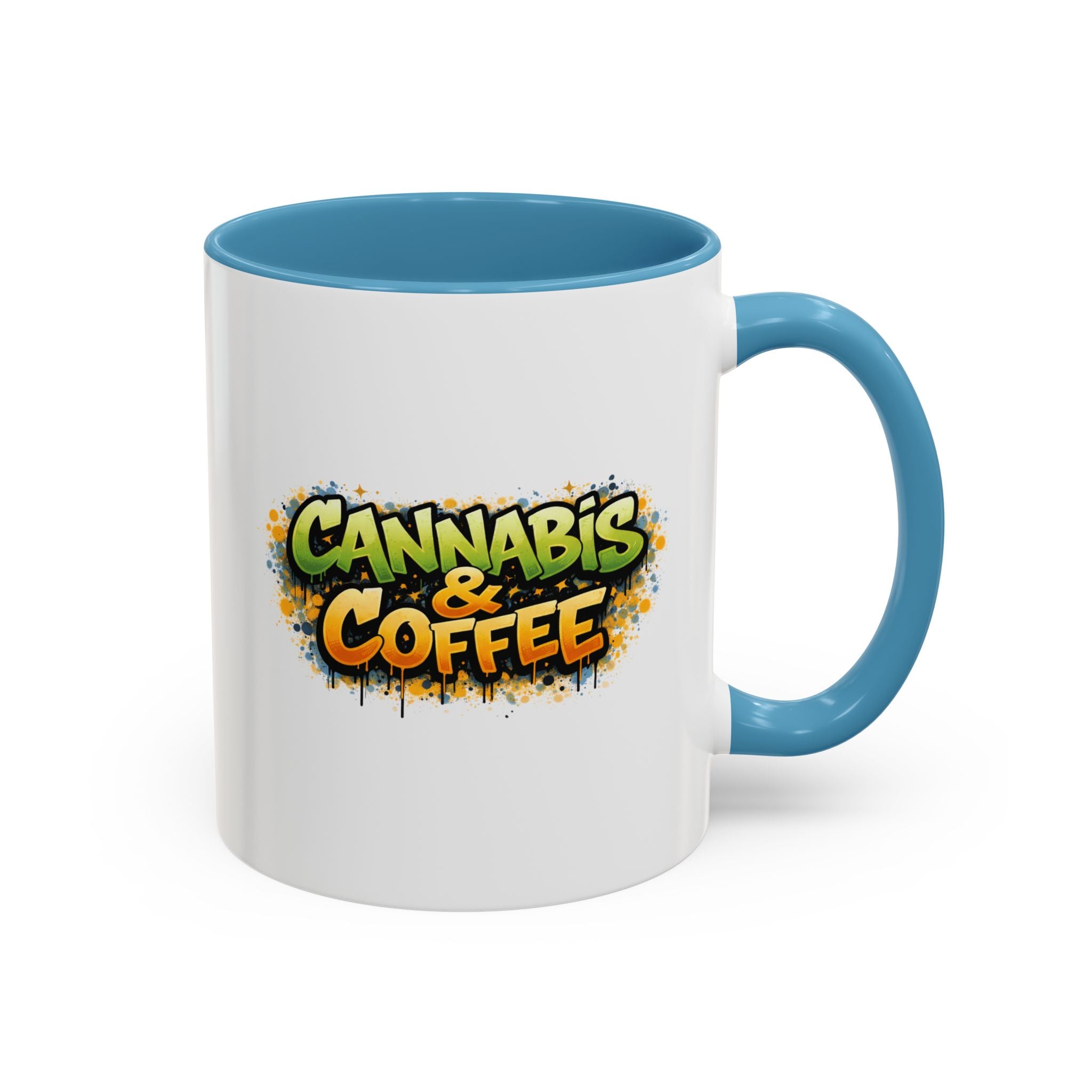 Cannabis & Coffee Accent Mug — 11/15oz Ceramic Coffee Mug