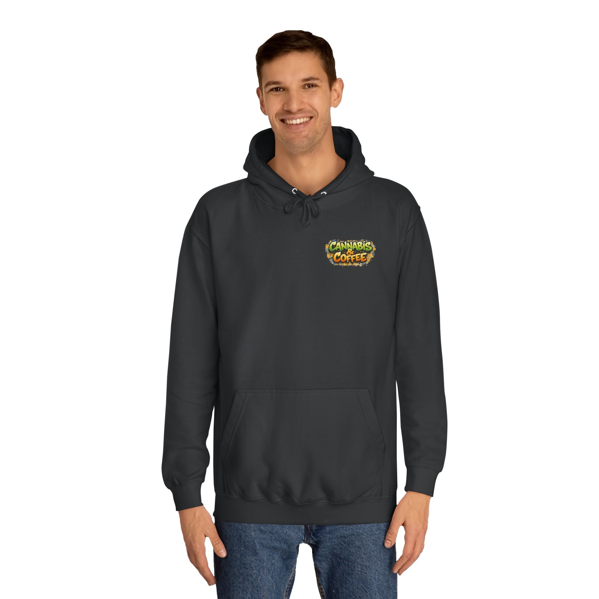 Highly Caffeinated Hoodie – Skull & Coffee Graphic College Pullover