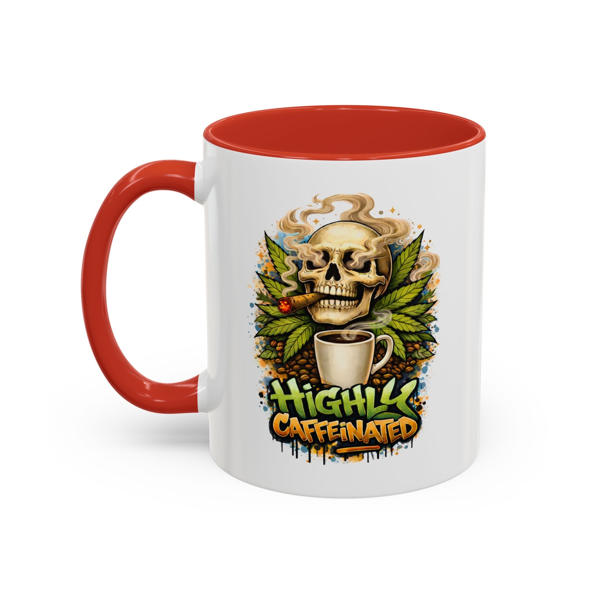 Cannabis & Coffee Accent Mug — 11/15oz Ceramic Coffee Mug